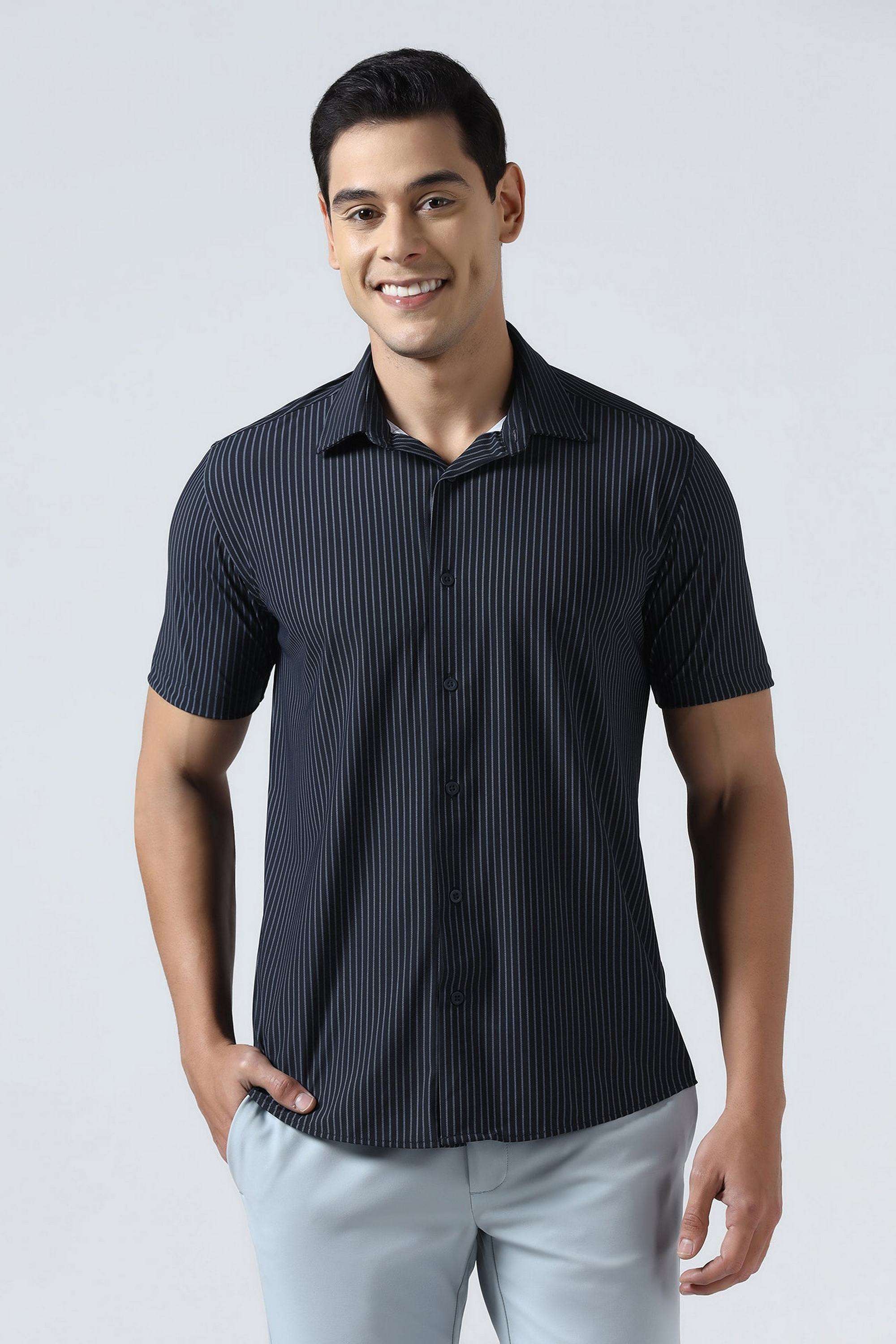Stripes-Nylon-Blend-Slim-Fit-Men-s-Shirt