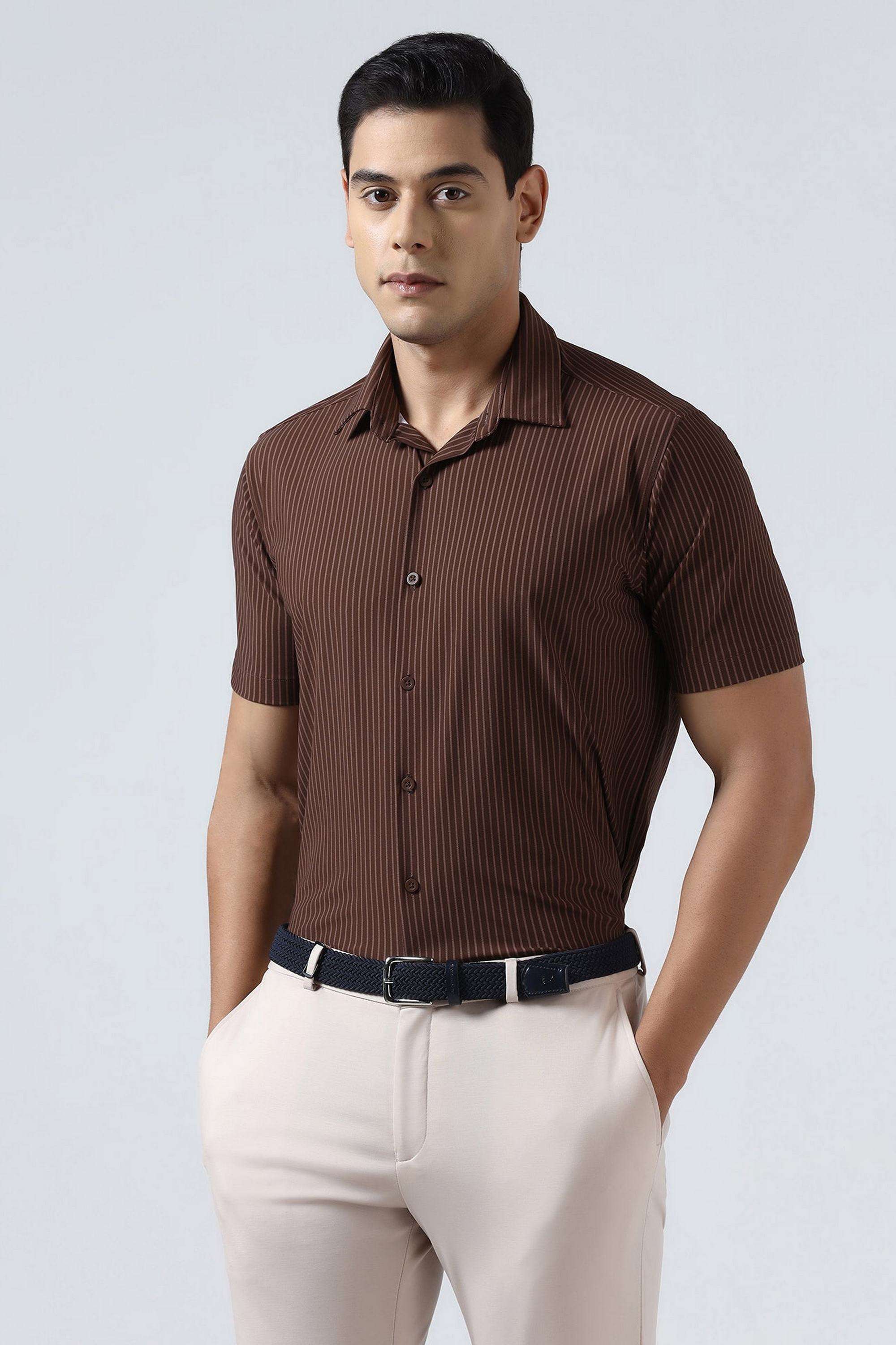 Stripes-Nylon-Blend-Slim-Fit-Men-s-Shirt