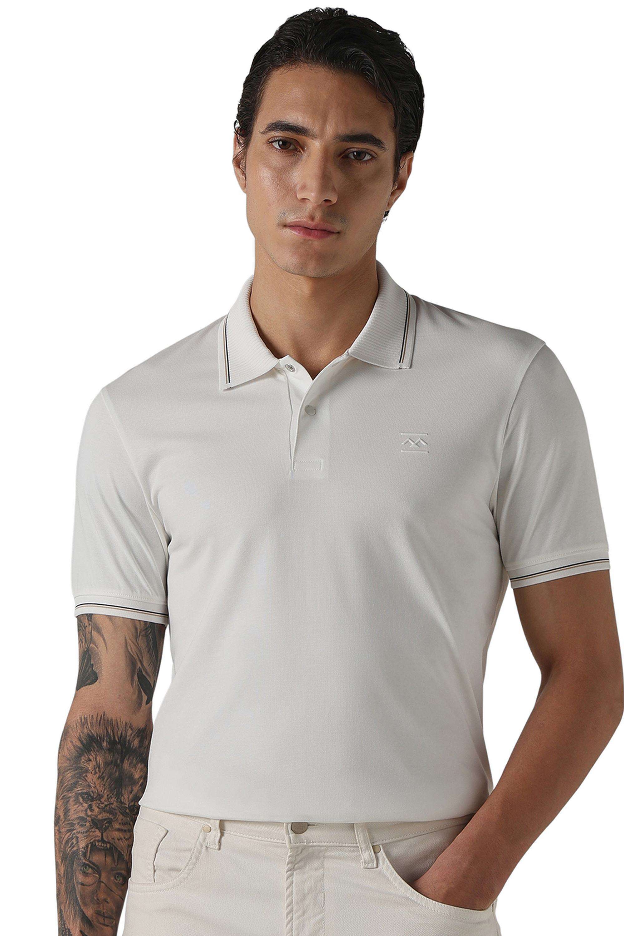 Solid-Cotton-Collared-Men-s-T-Shirt
