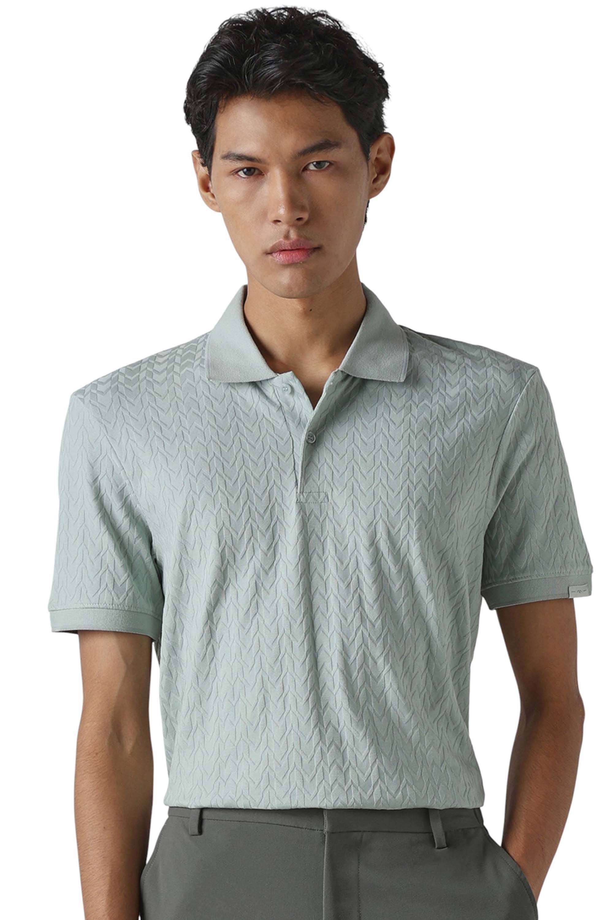 Solid-Cotton-Collared-Men-s-T-Shirt