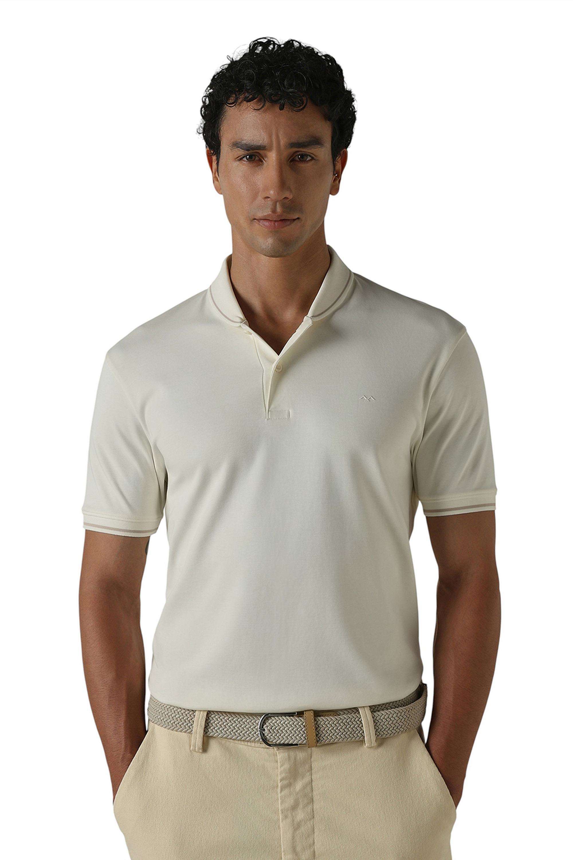 Solid-Cotton-Collared-Men-s-T-Shirt