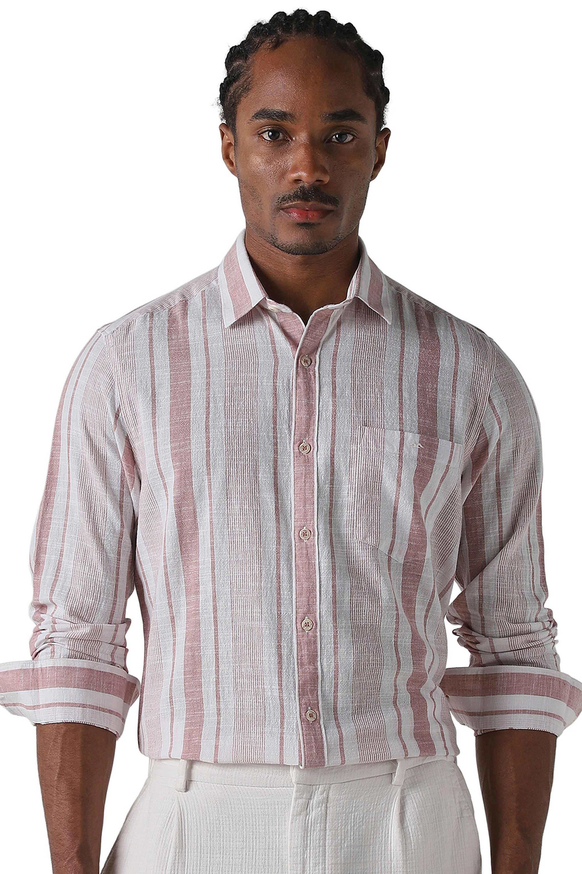 Stripes-Cotton-Regular-Fit-Men-s-Casual-Wear-Shirt