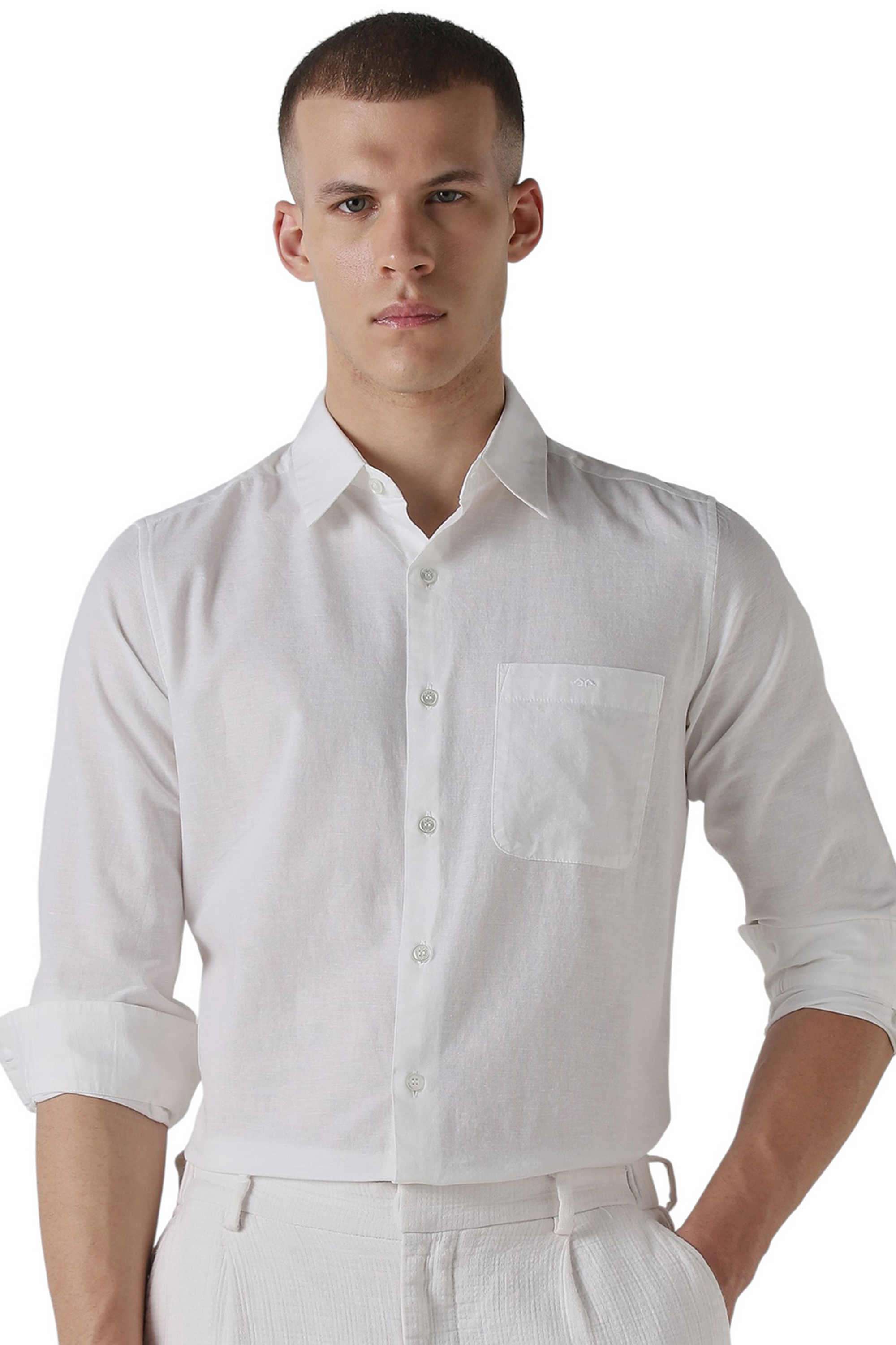 Solid-Cotton-Regular-Fit-Men-s-Casual-Wear-Shirt