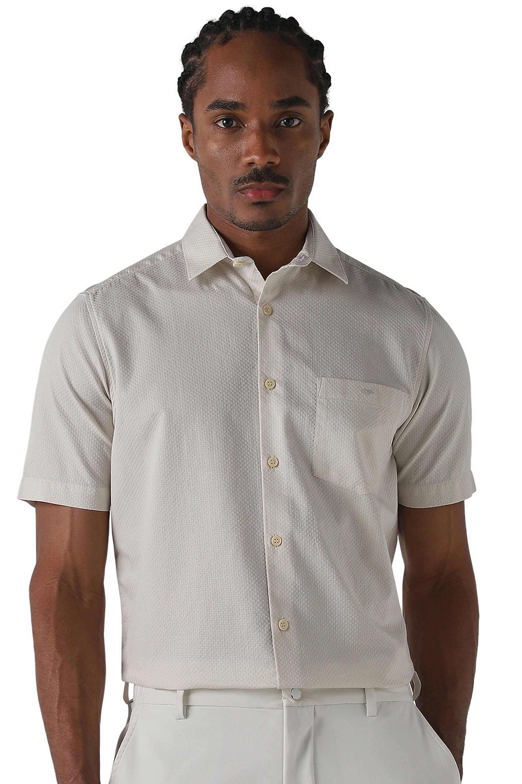 Solid-Cotton-Regular-Fit-Men-s-Casual-Wear-Shirt