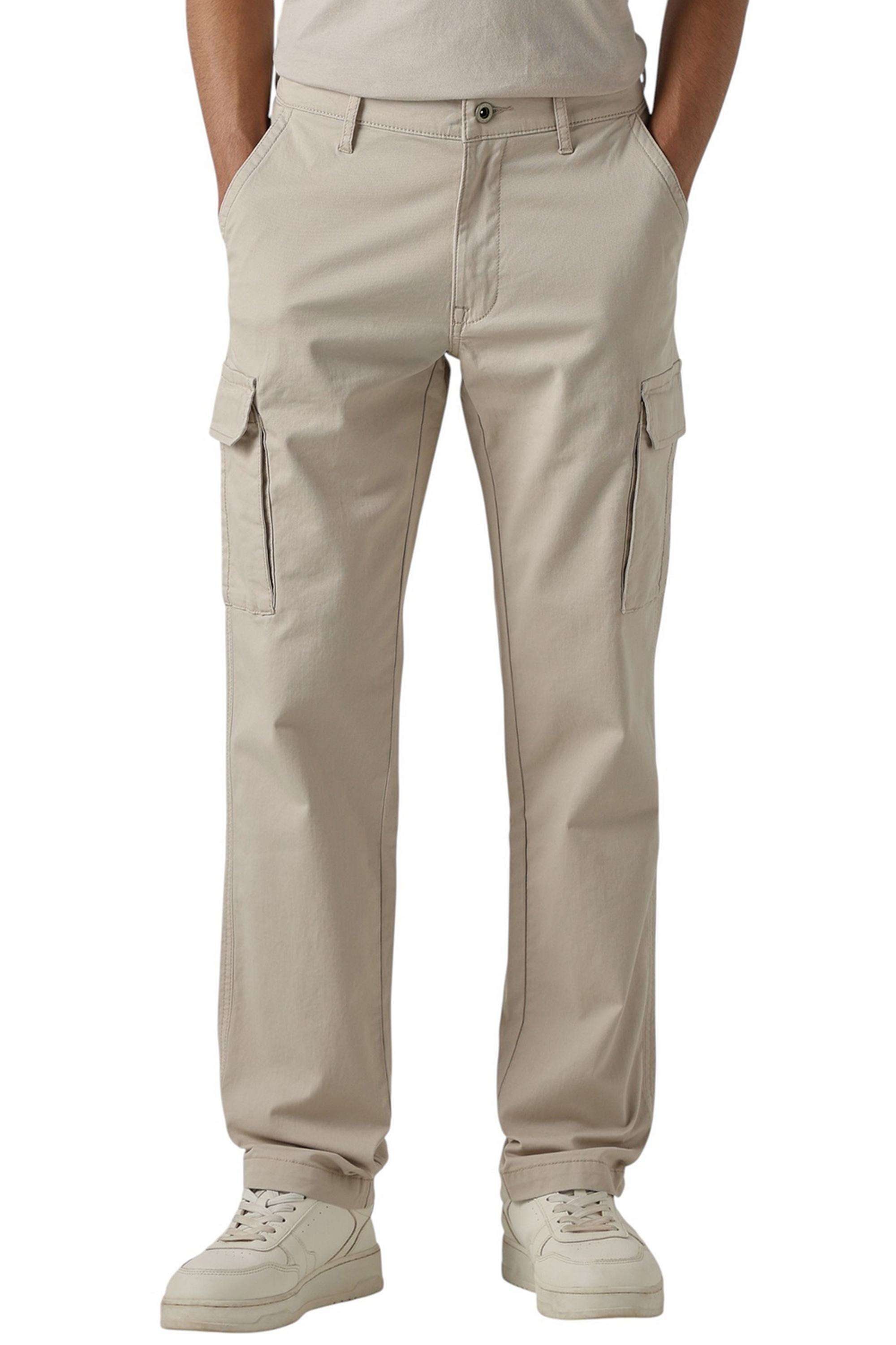 Solid-Cotton-Straight-Fit-Men-s-Casual-Trousers