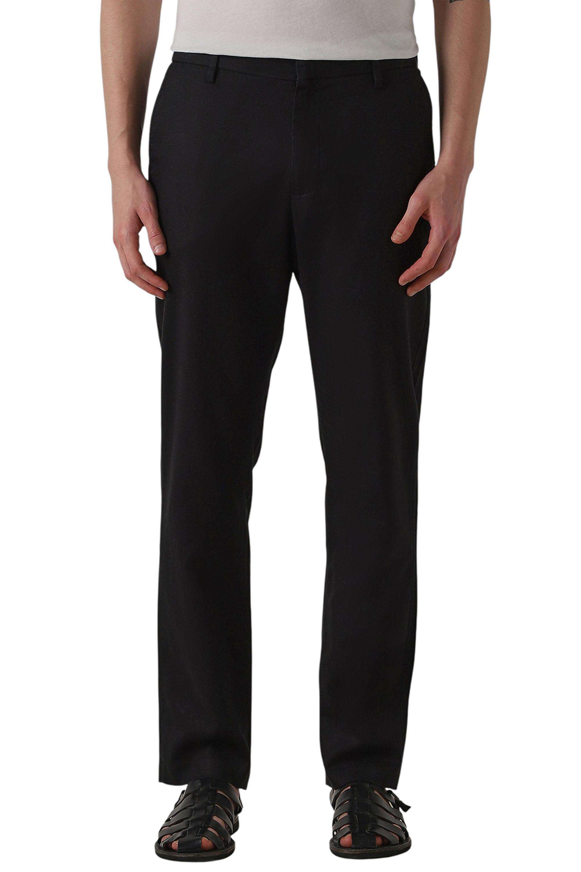 Solid-Cotton-Straight-Fit-Men-s-Casual-Trousers