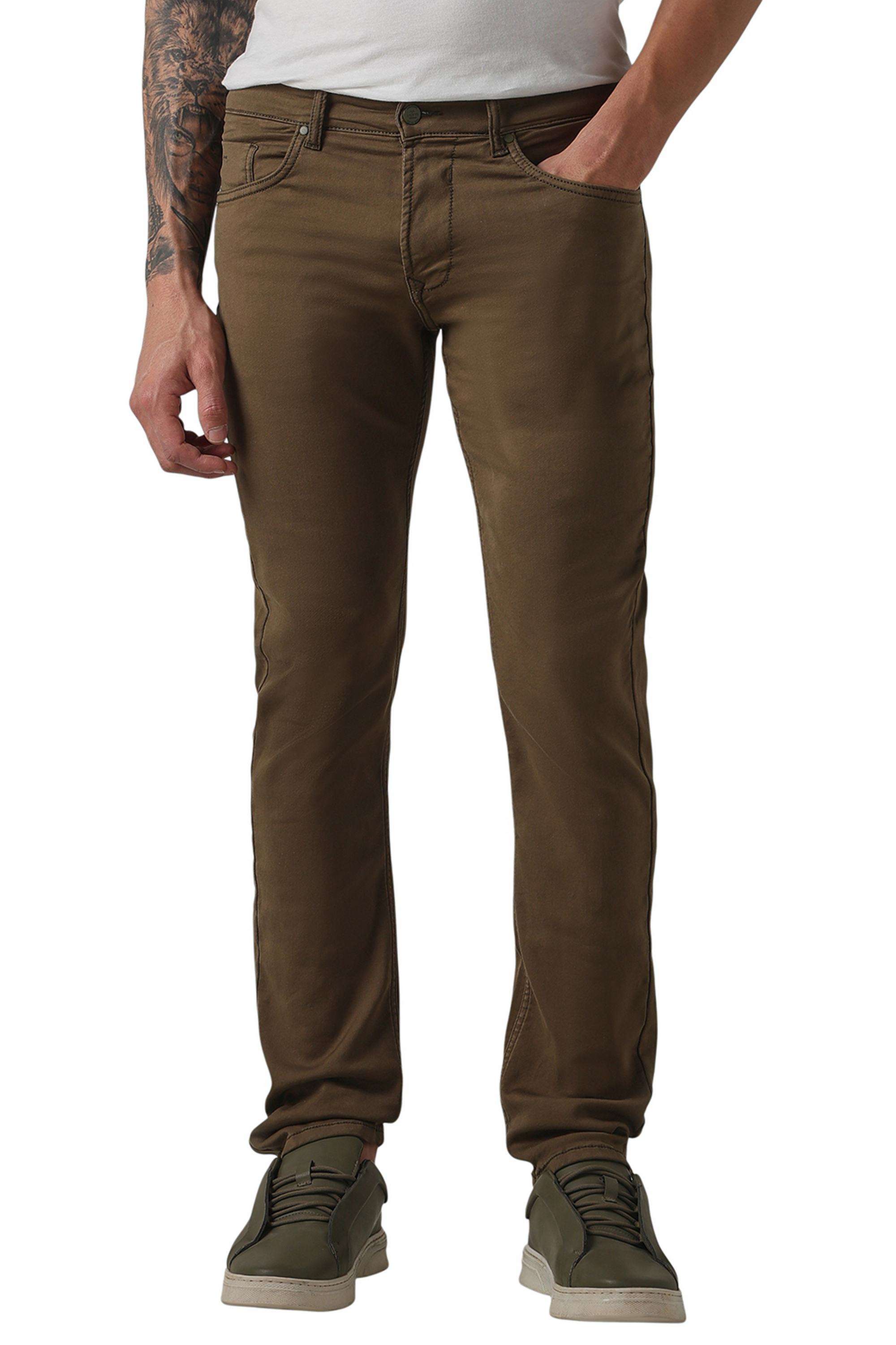 Solid-Cotton-Straight-Fit-Men-s-Casual-Trousers