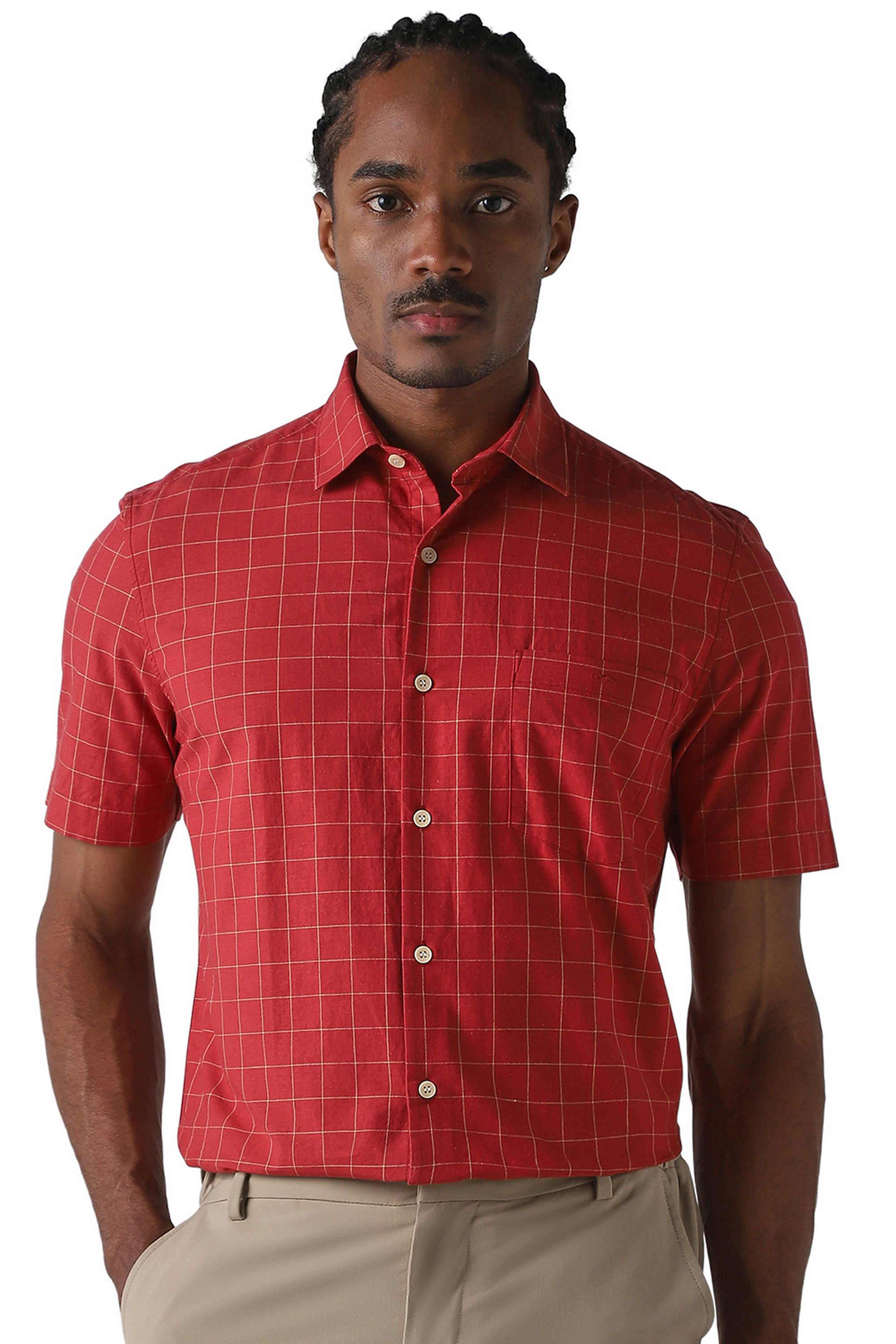 Checks-Cotton-Regular-Fit-Men-s-Casual-Wear-Shirt