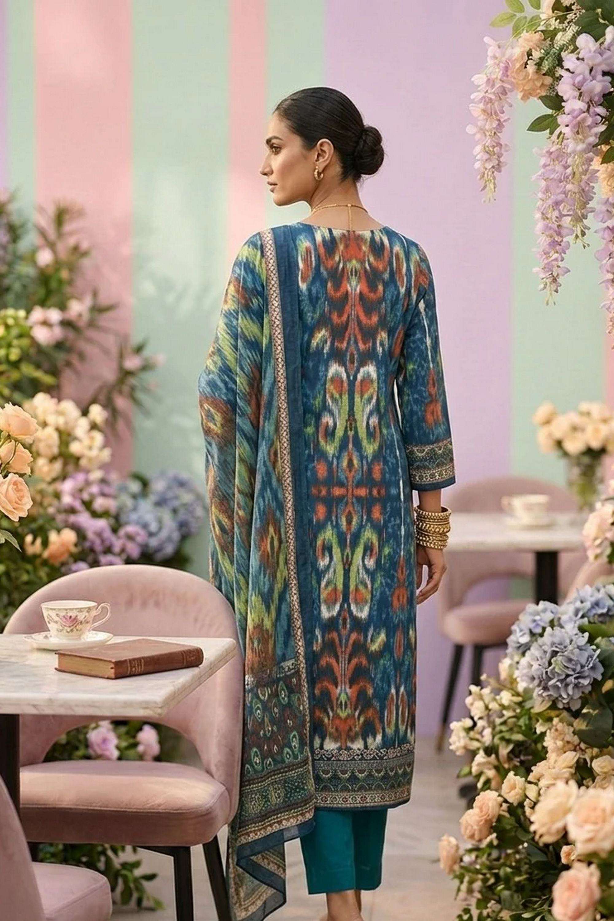 Printed-Cotton-Round-Neck-Women-Kurta-with-Pant-and-Dupatta