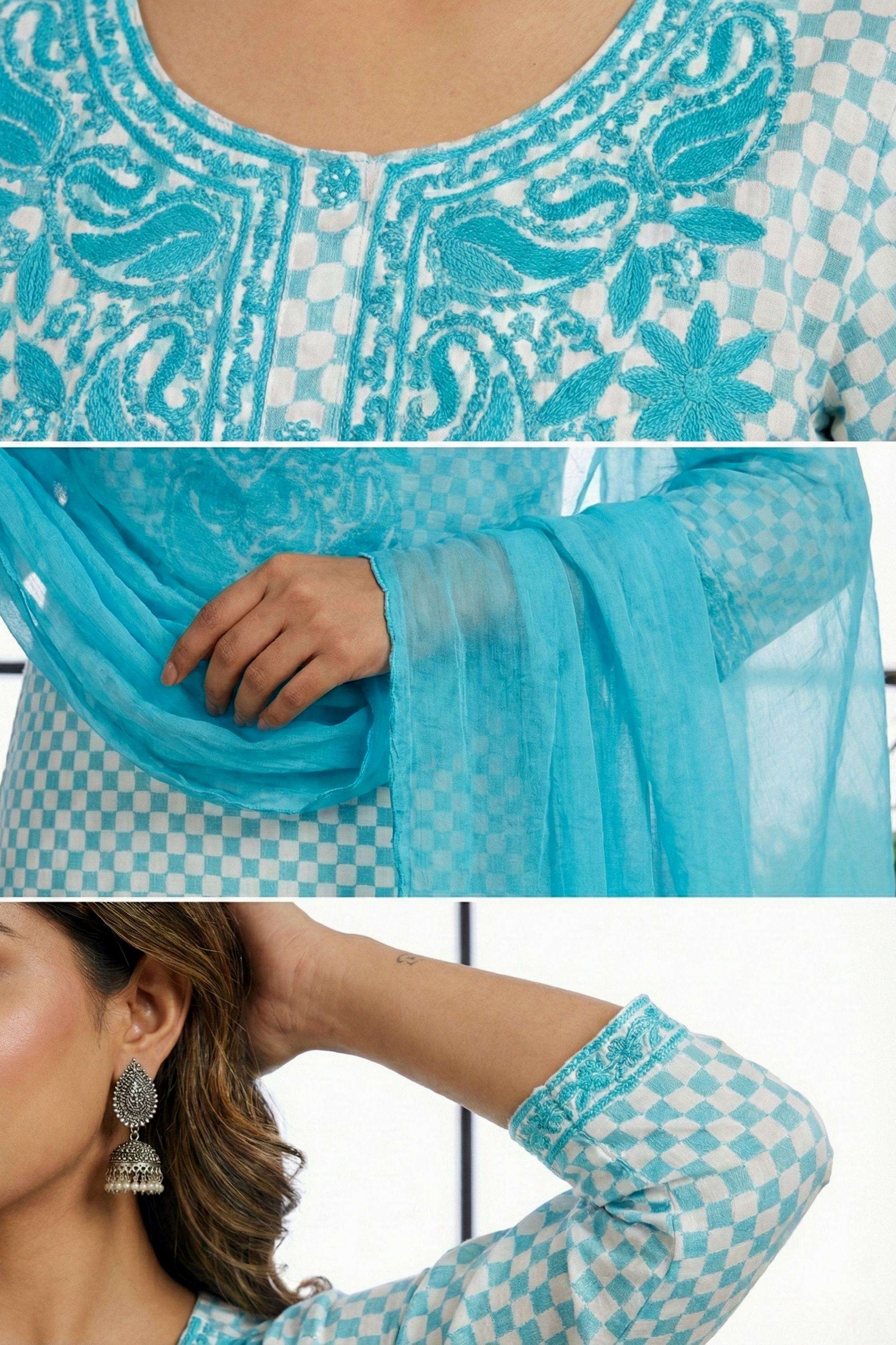 Embellished-Cotton-Round-Neck-Women-Kurta-with-Pant-and-Dupatta