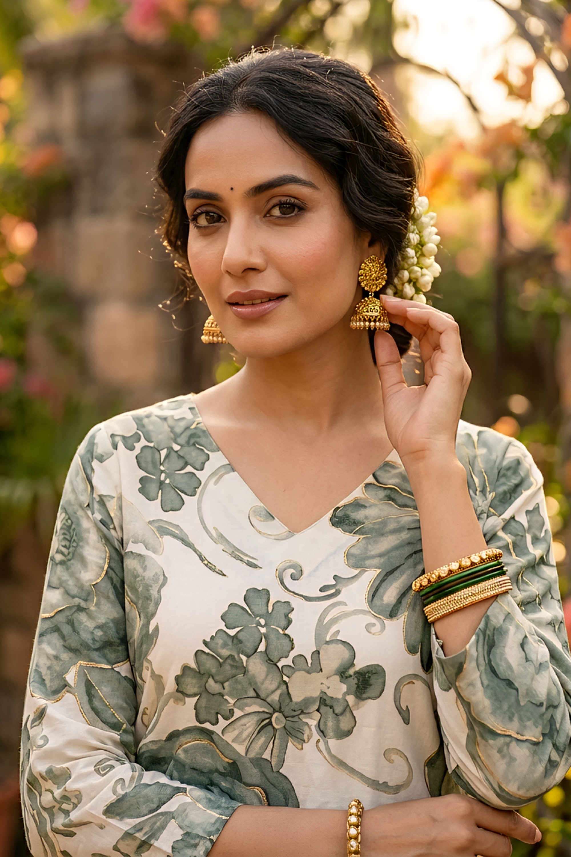 Dobby-Rayon-V-Neck-Women-s-Casual-Wear-Kurta-Set