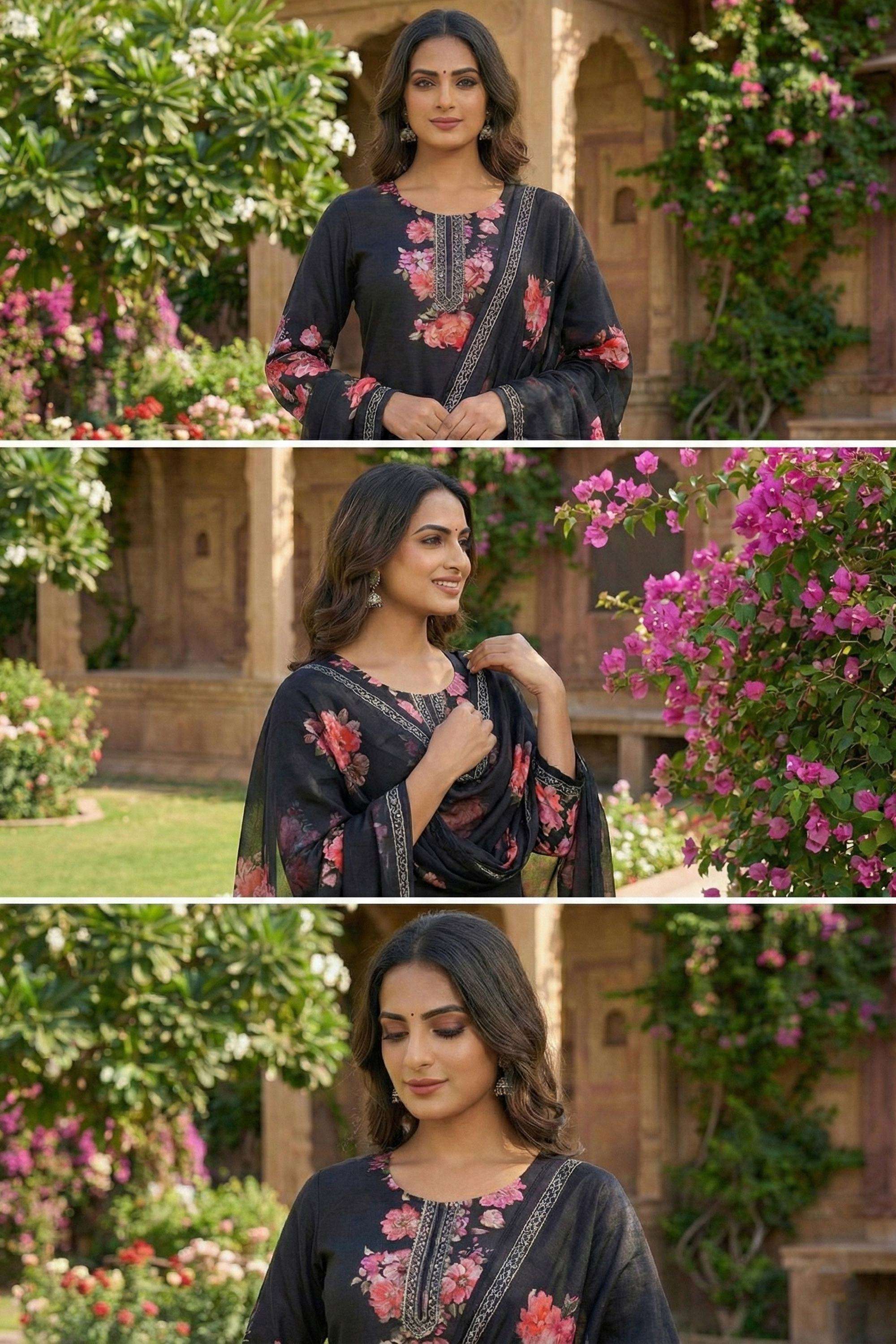Printed-Silk-Round-Neck-Women-s-Ethnic-Kurta-Set