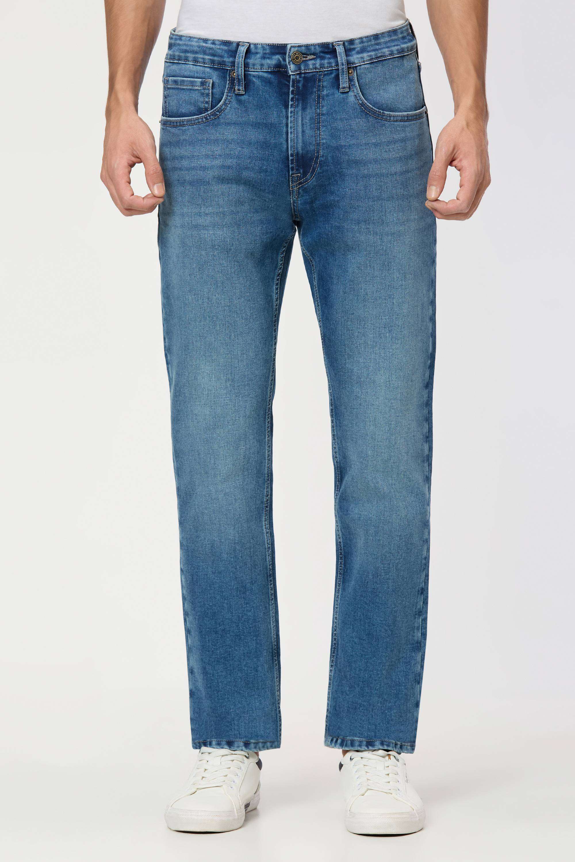 Solid-Cotton-Blend-Straight-Fit-Men-s-Jeans