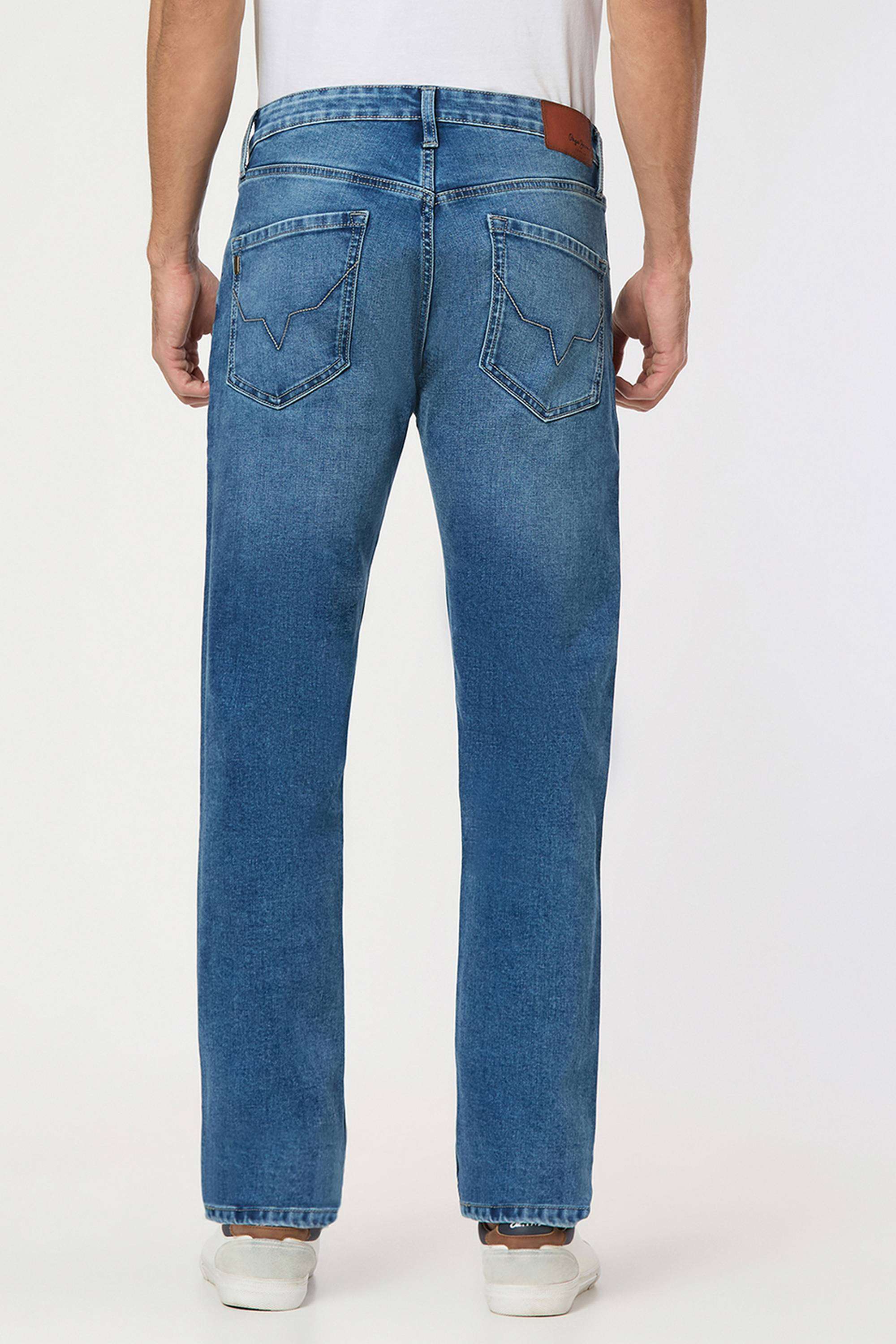 Solid-Cotton-Blend-Straight-Fit-Men-s-Jeans