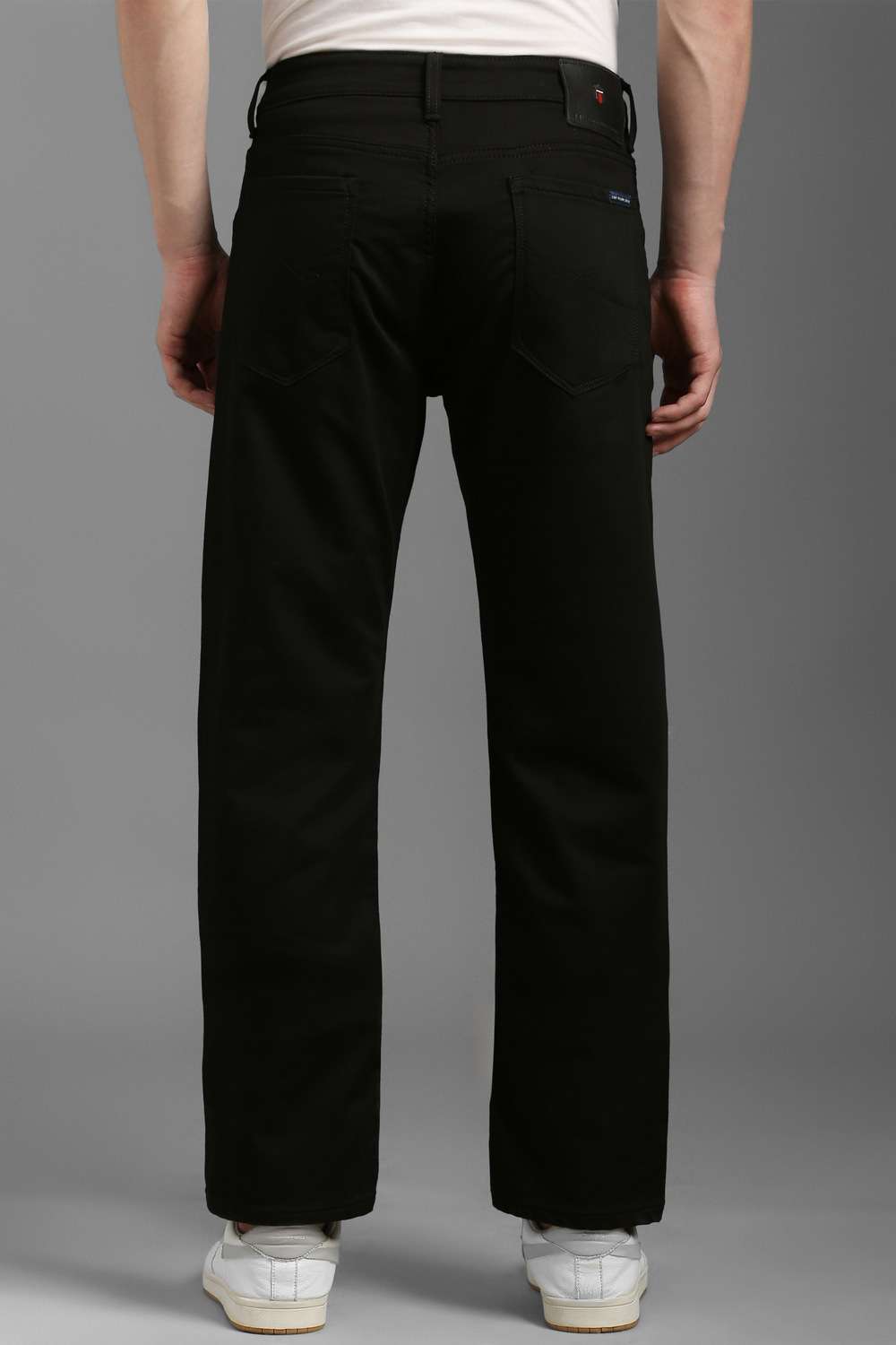 Solid-Polyester-Cotton-Regular-Fit-Men-s-Jeans