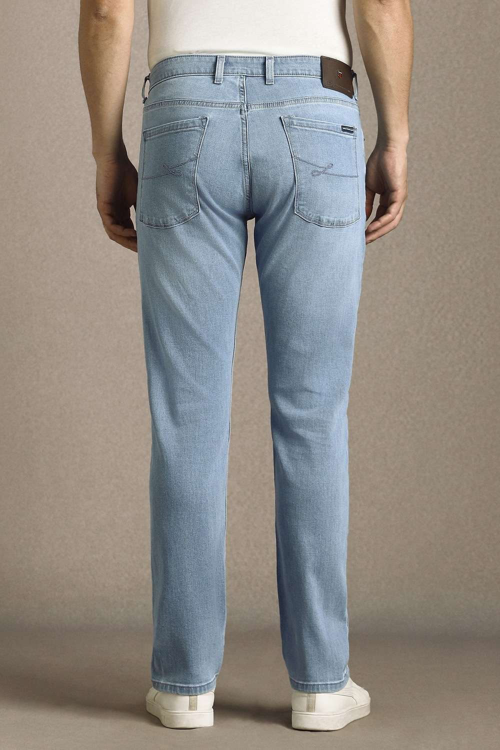Solid-Polyester-Cotton-Regular-Fit-Men-s-Jeans