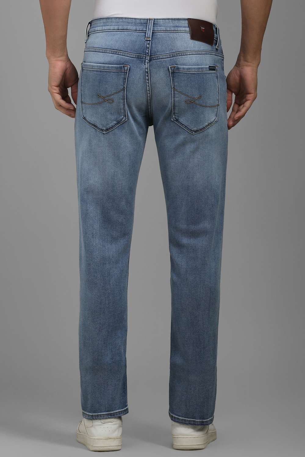 Solid-Polyester-Cotton-Slim-Fit-Men-s-Jeans