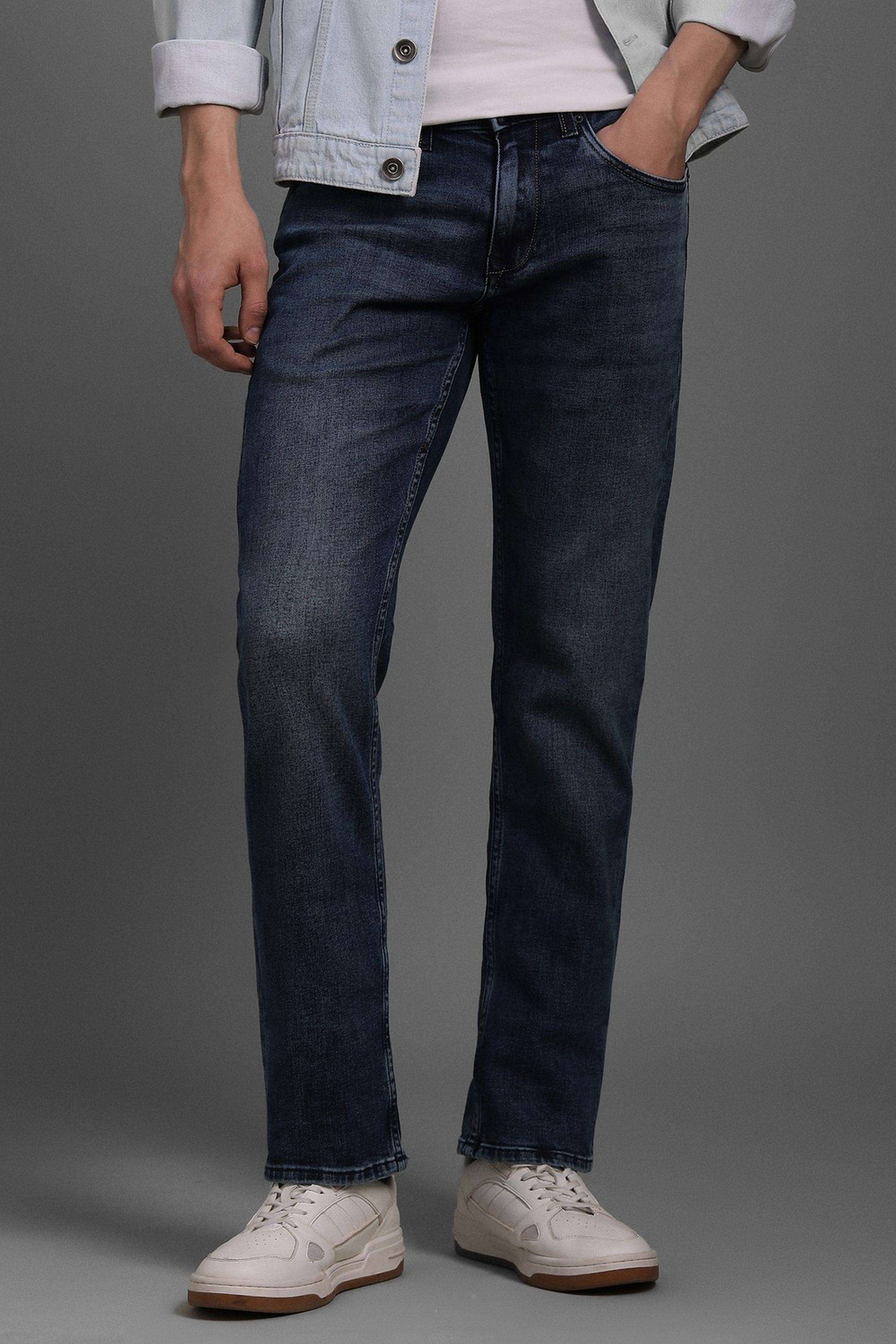 Solid-Polyester-Cotton-Slim-Fit-Men-s-Jeans