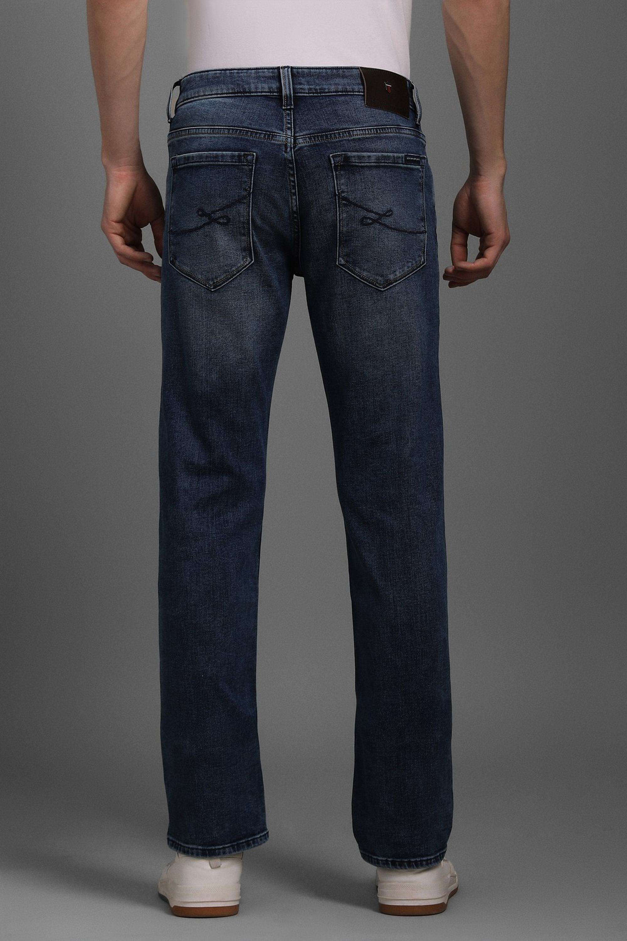 Solid-Polyester-Cotton-Slim-Fit-Men-s-Jeans