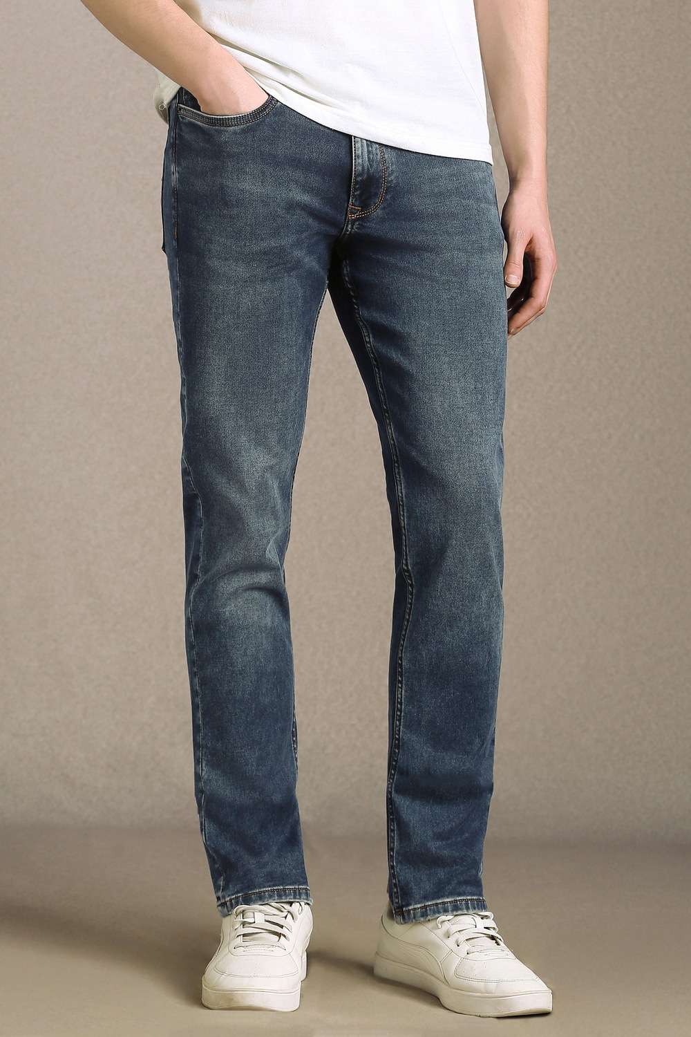 Solid-Cotton-Blend-Slim-Fit-Men-s-Jeans