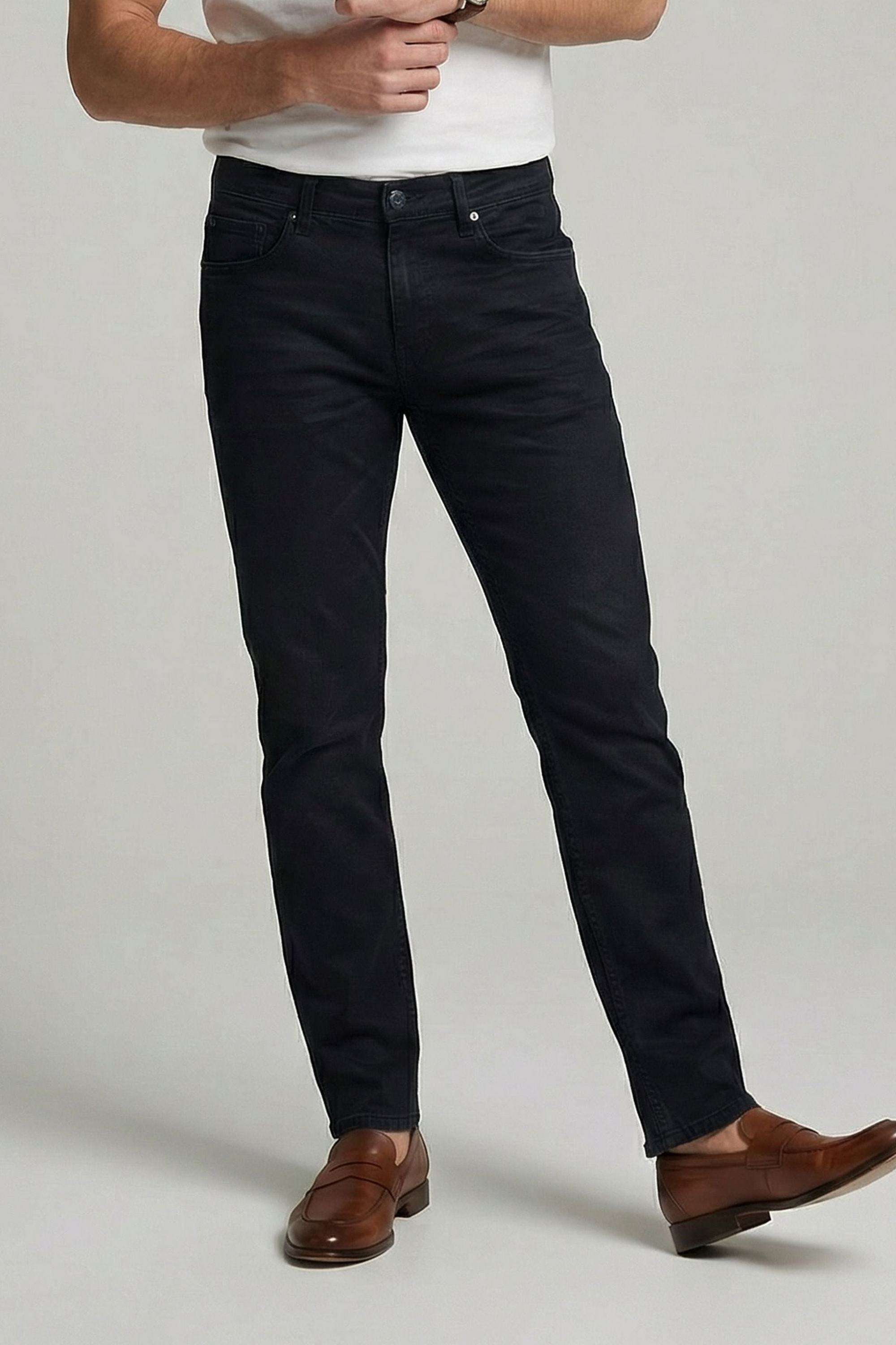 Solid-Polyester-Cotton-Skinny-Fit-Men-s-Jeans