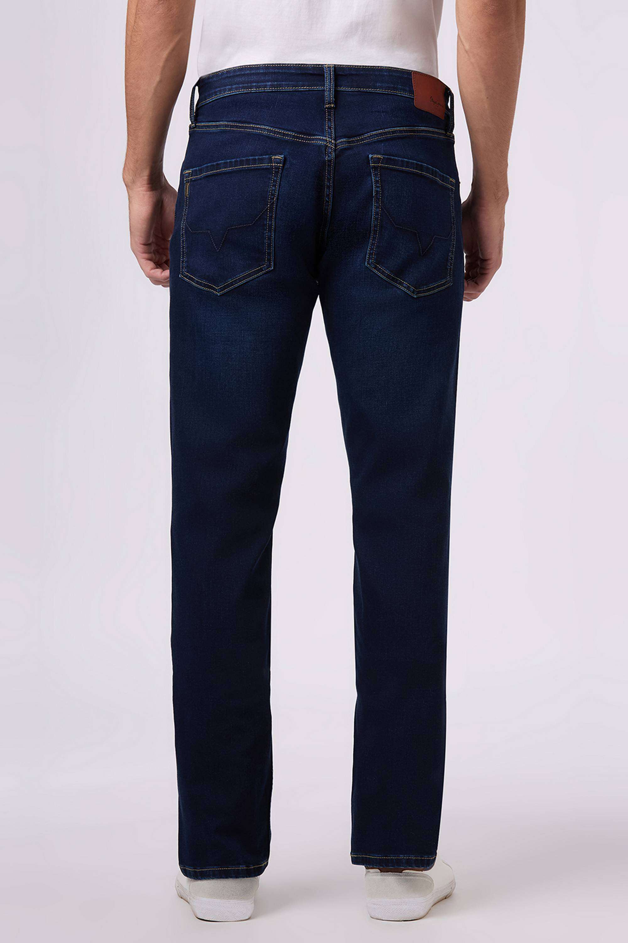 Solid-Cotton-Blend-Straight-Fit-Men-s-Jeans