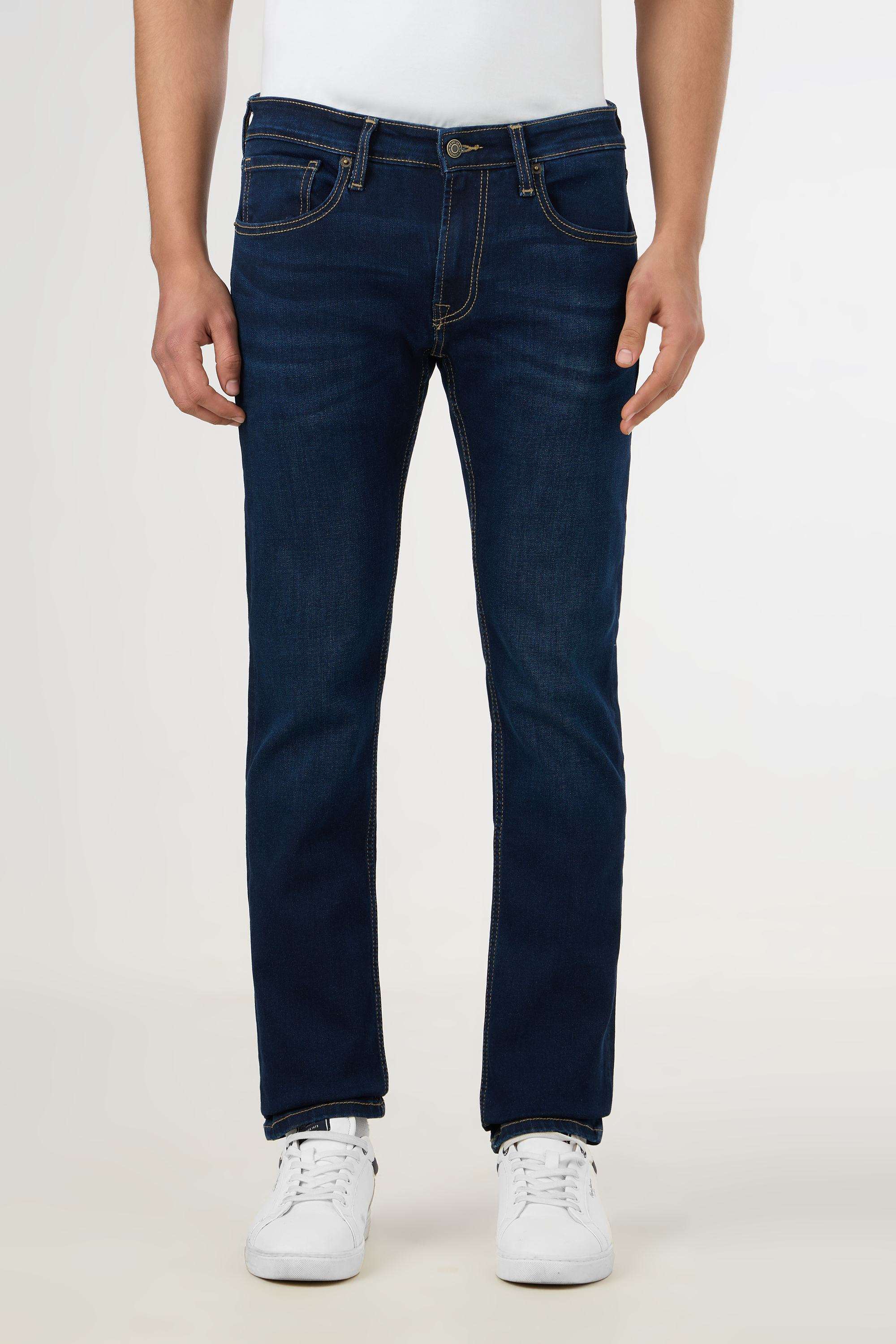 Light-Wash-Blended-Fabric-Slim-Fit-Men-s-Jeans