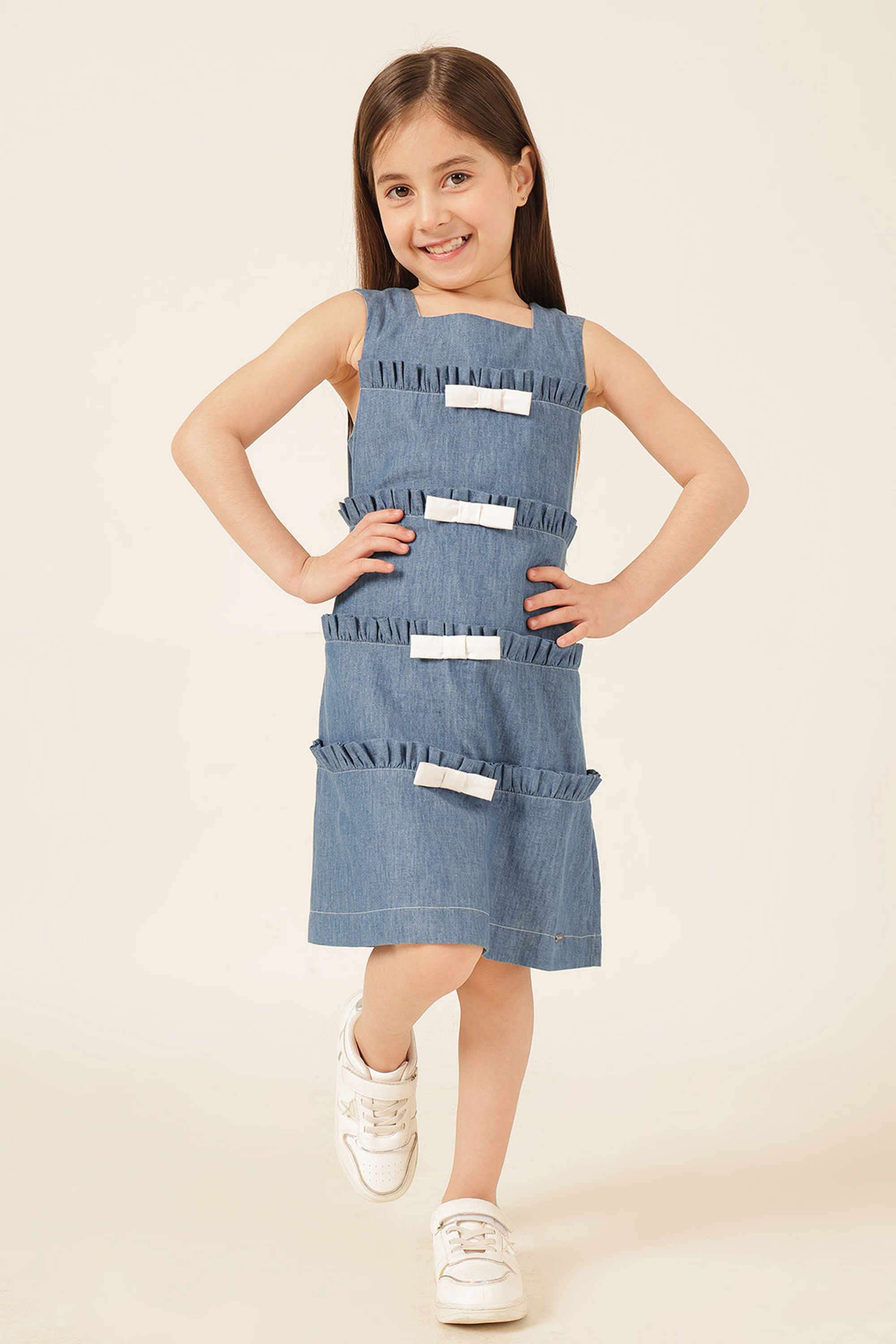 Solid-Blended-Fabric-Square-Neck-Casual-Wear-Dress