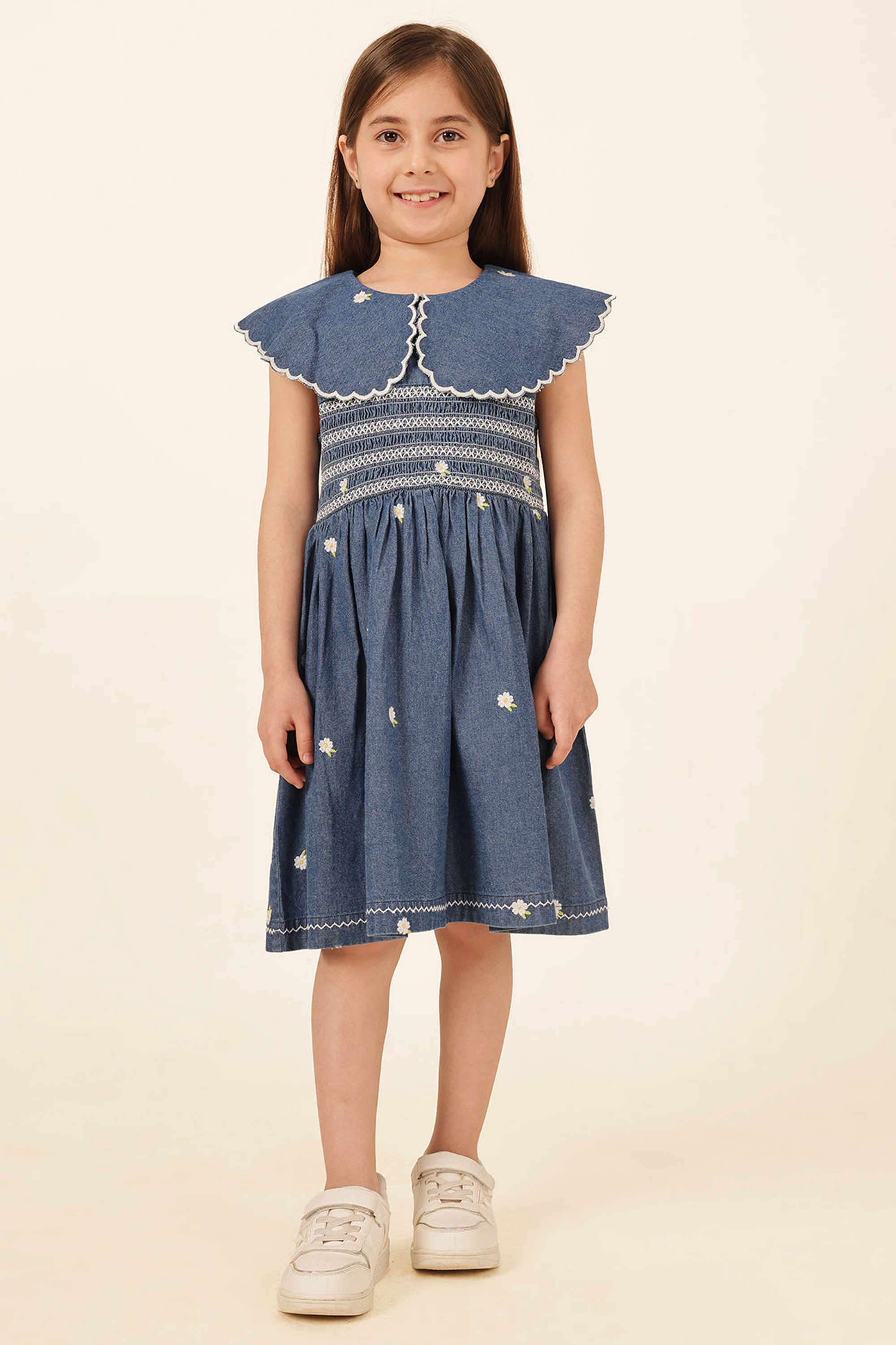 Solid-Cotton-Square-Neck-Casual-Wear-Dress