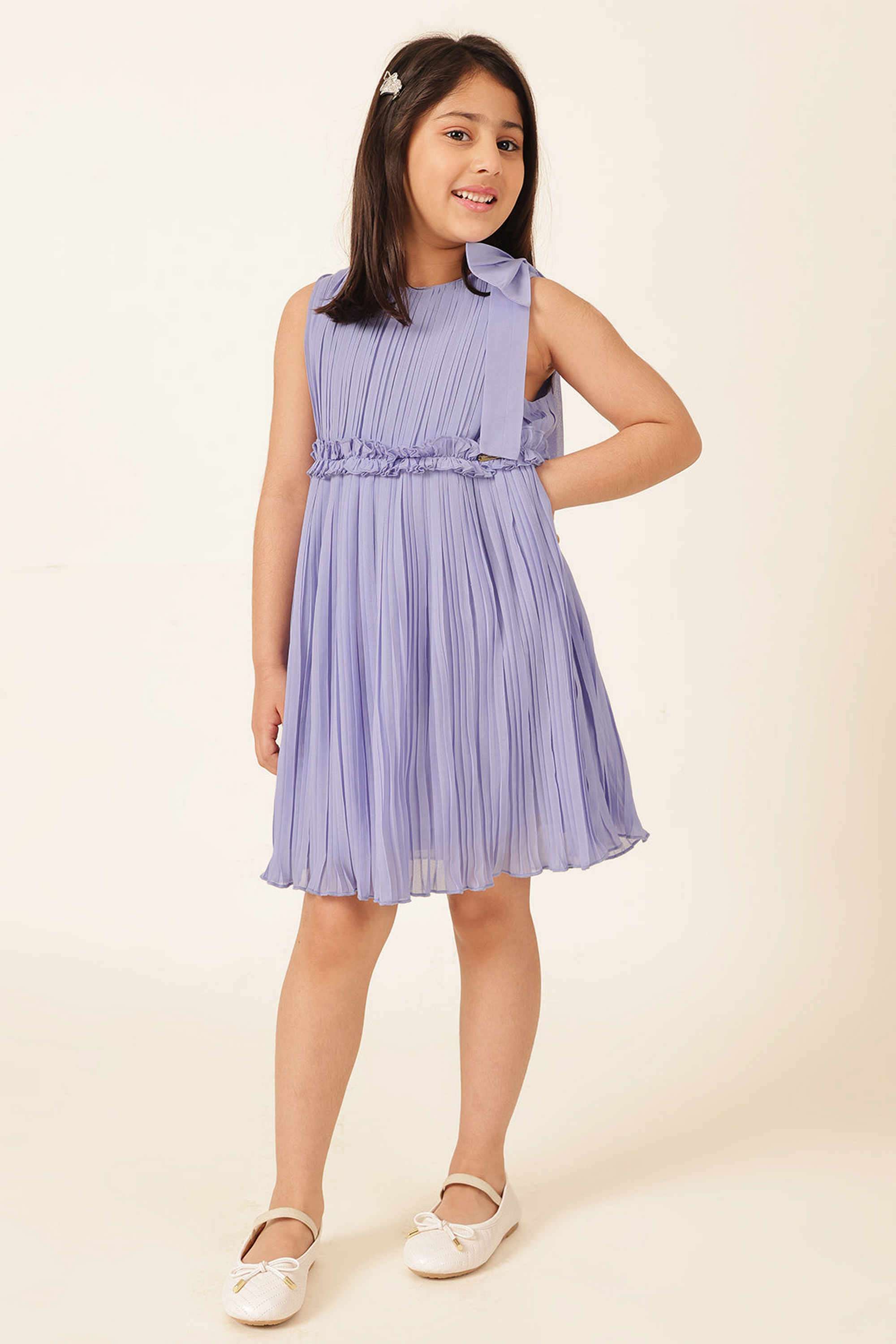 Solid-Blended-Fabric-Round-Neck-Casual-Wear-Dress