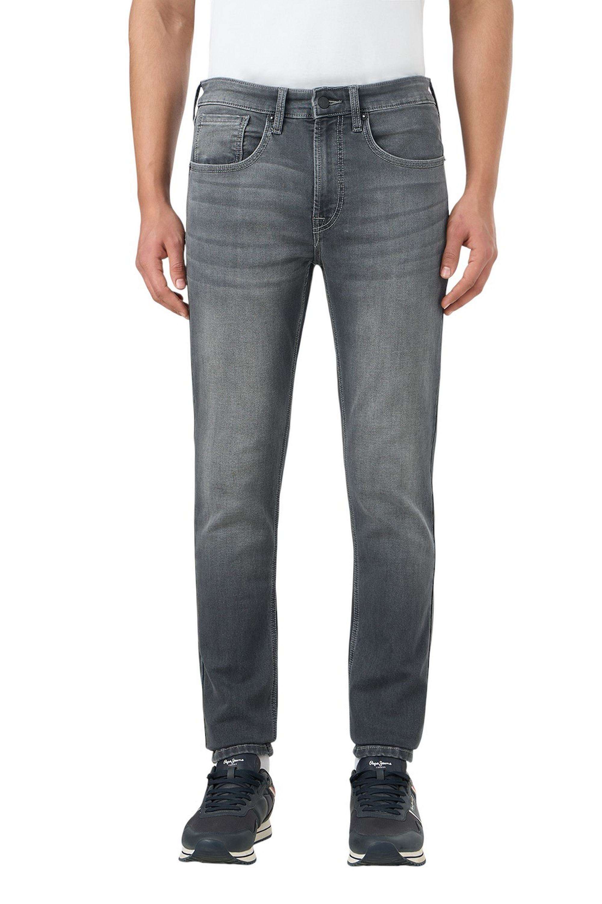 Solid-Polyester-Cotton-Slim-Fit-Men-s-Jeans