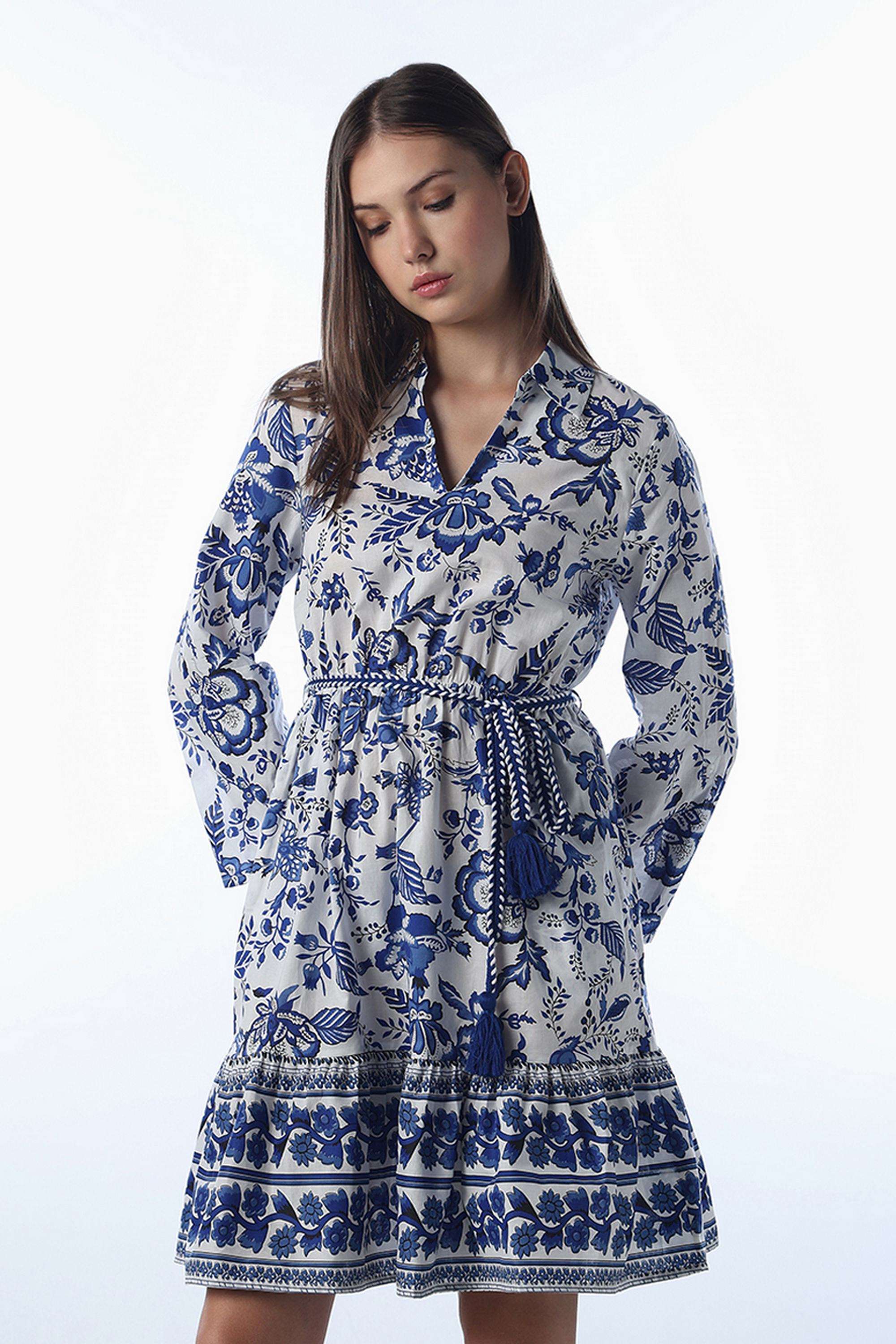 Floral-Collared-Cotton-Women-Dress