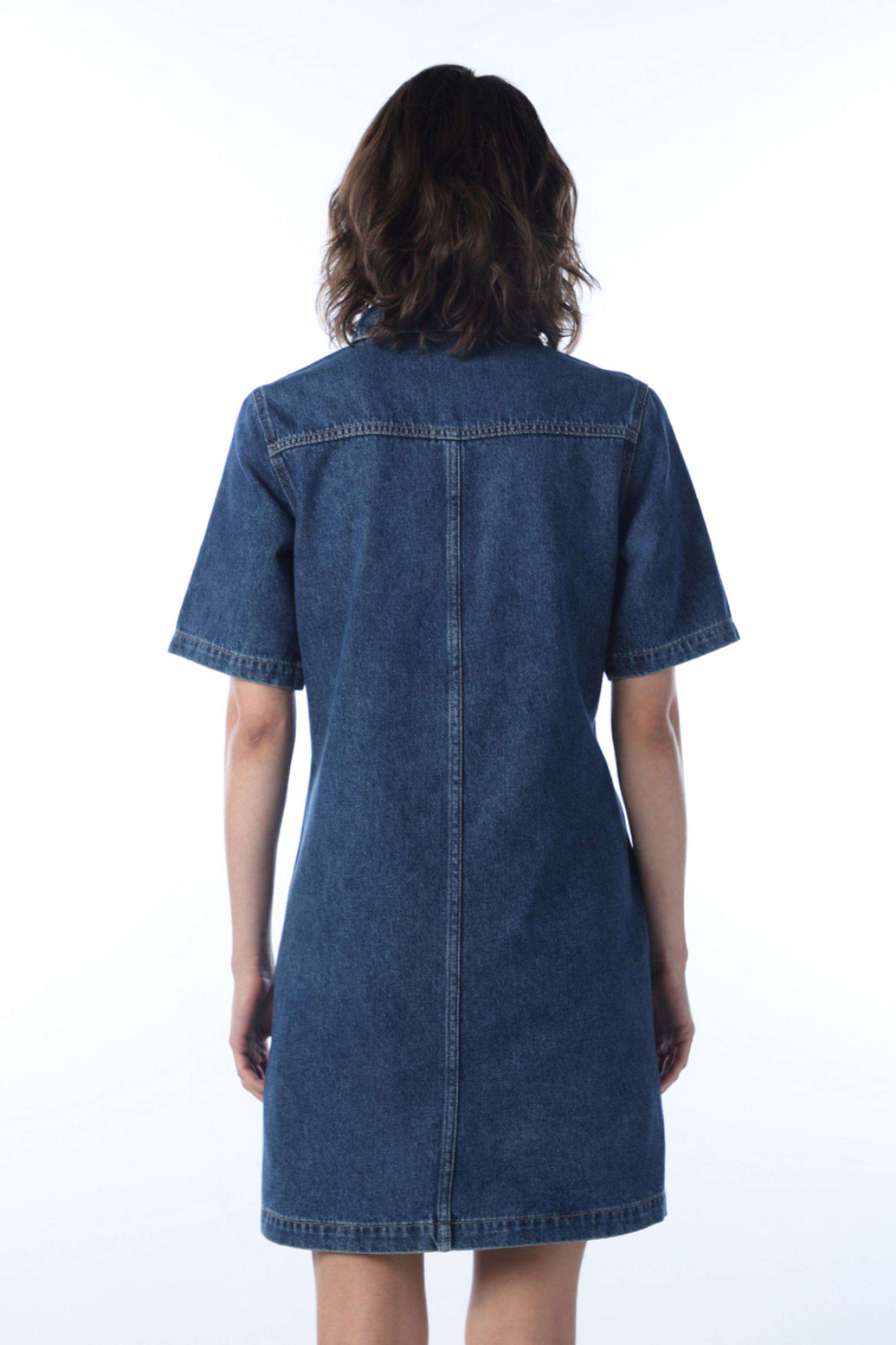 Solid-Collared-Cotton-Women-Dress