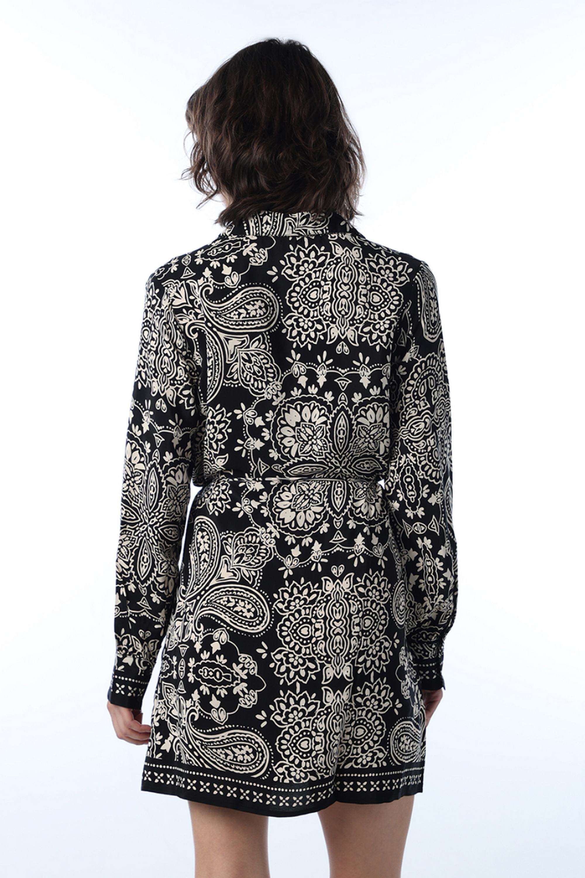 Printed-Collared-Viscose-Women-Dress