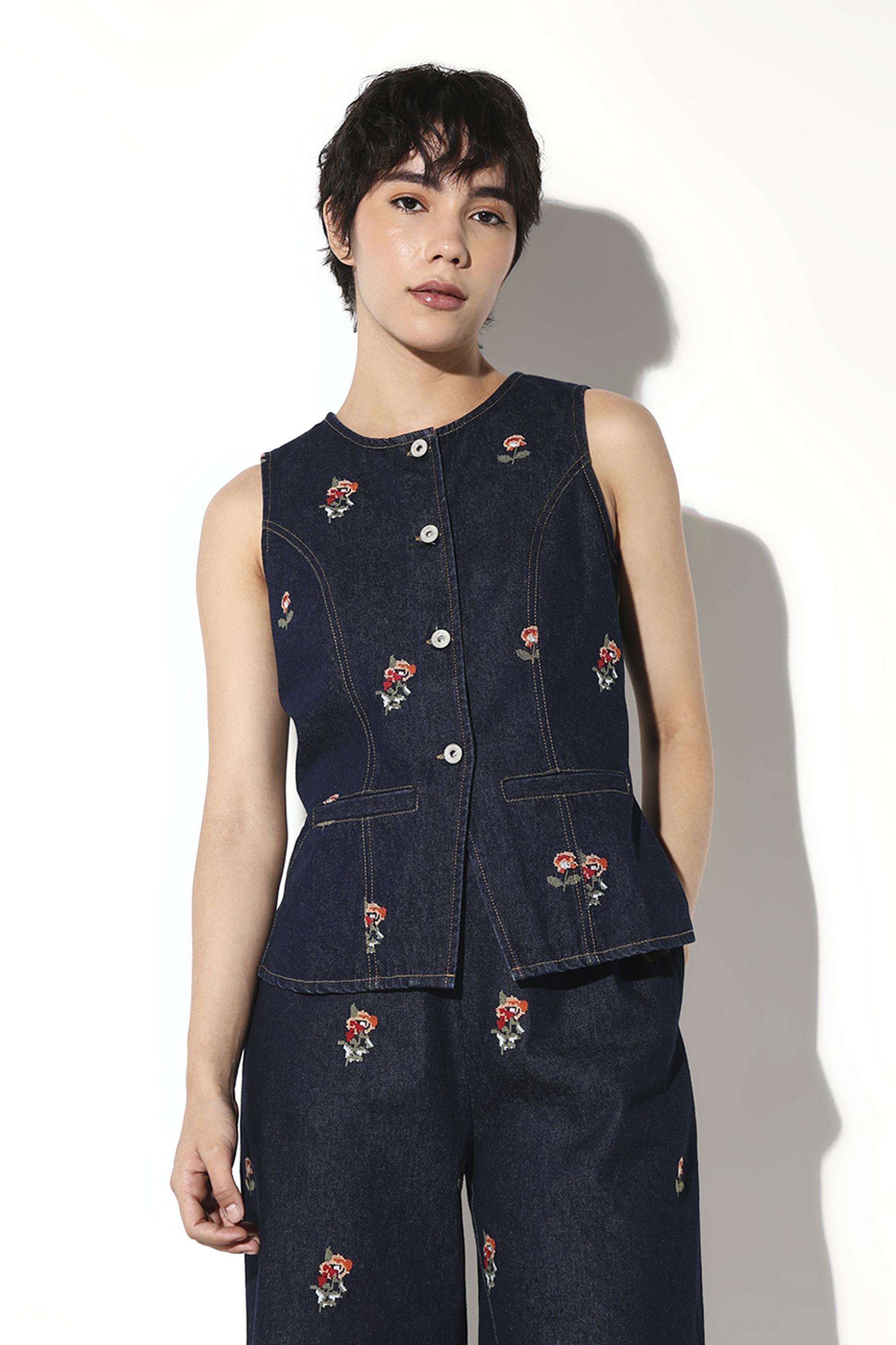 Embroidered-Cotton-Round-Neck-Women-s-Top