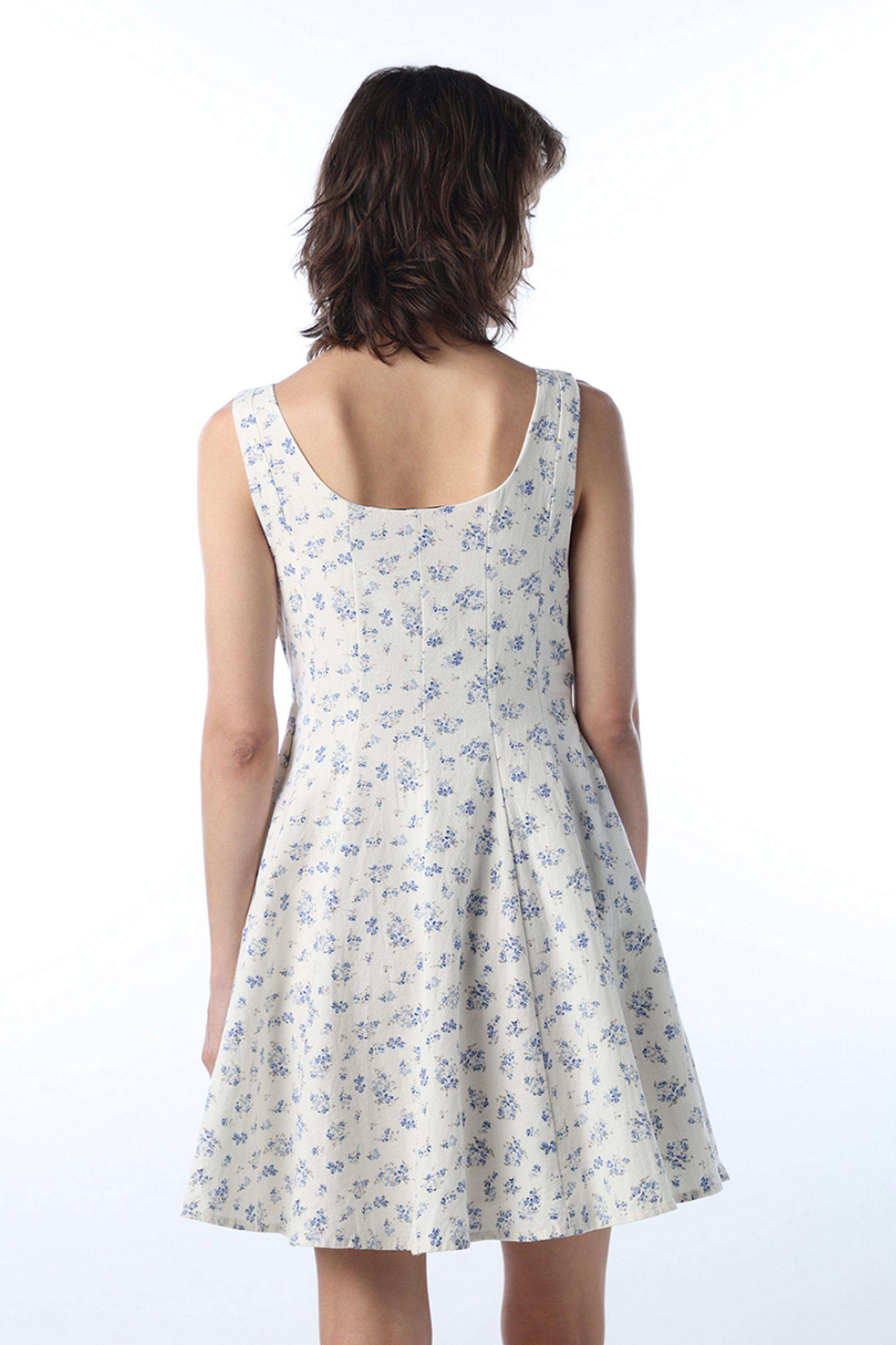 Floral-Round-Neck-Cotton-Women-Dress