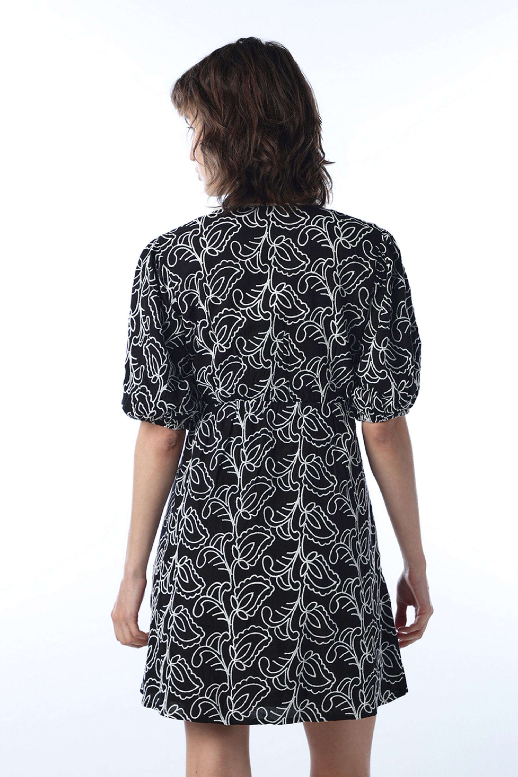 Embroidered-V-Neck-Cotton-Women-Dress