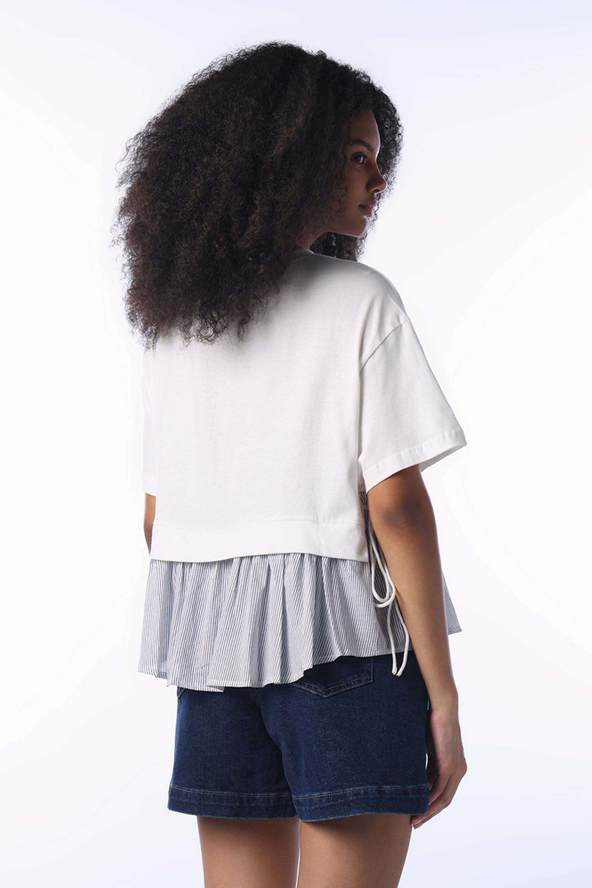 Solid-Cotton-Round-Neck-Women-s-Top
