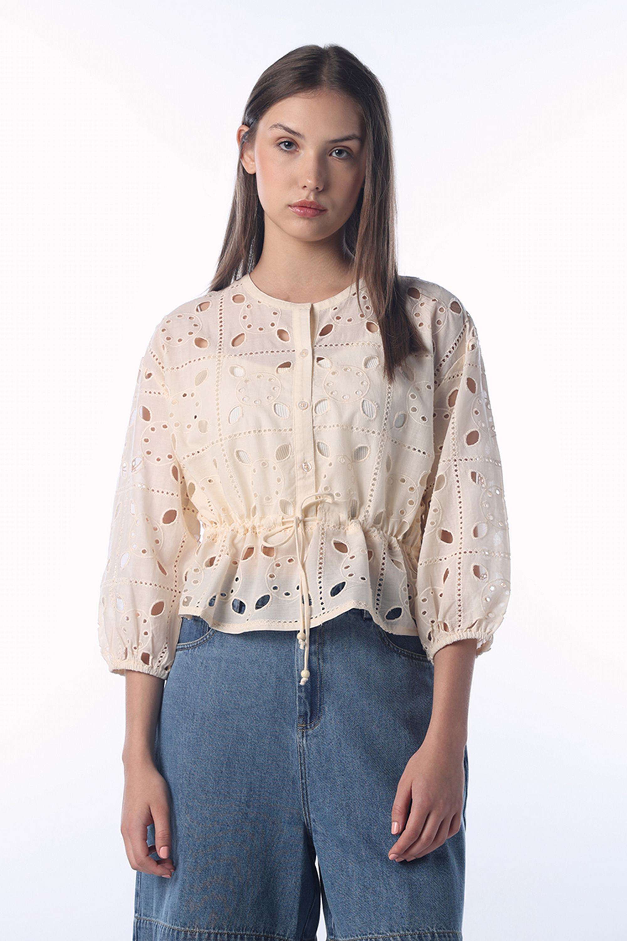 Embroidered-Cotton-Round-Neck-Women-s-Top