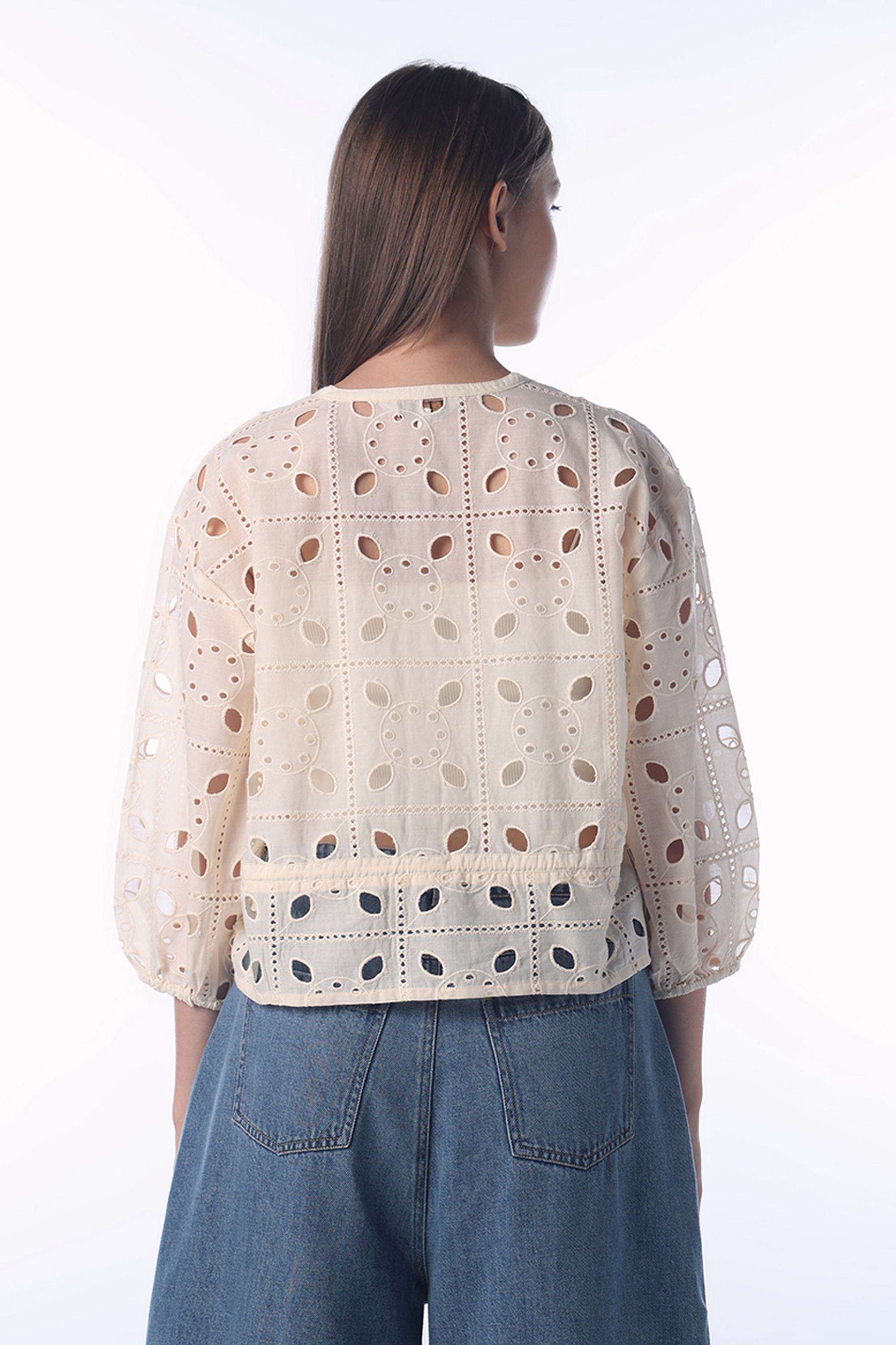 Embroidered-Cotton-Round-Neck-Women-s-Top