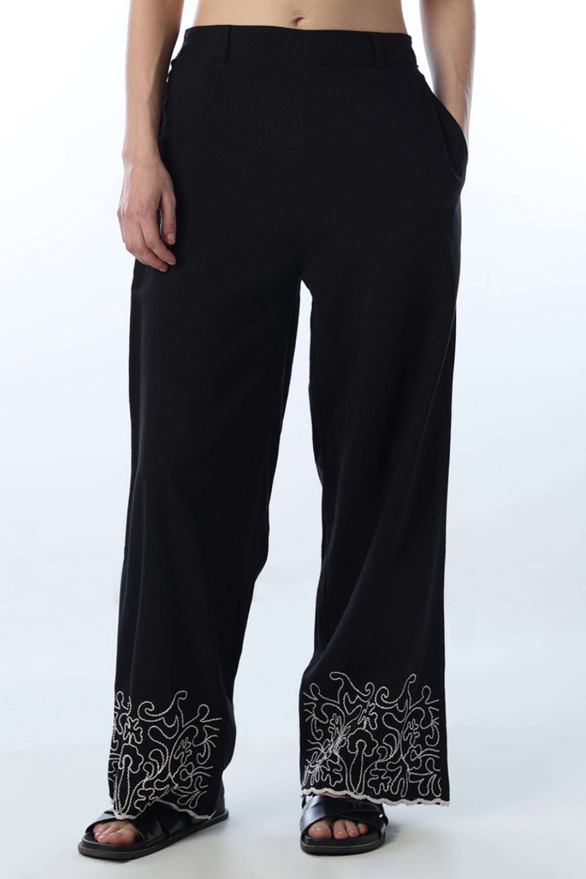 Embroidered-Regular-Fit-Viscose-Women-s-Casual-Wear-Pants