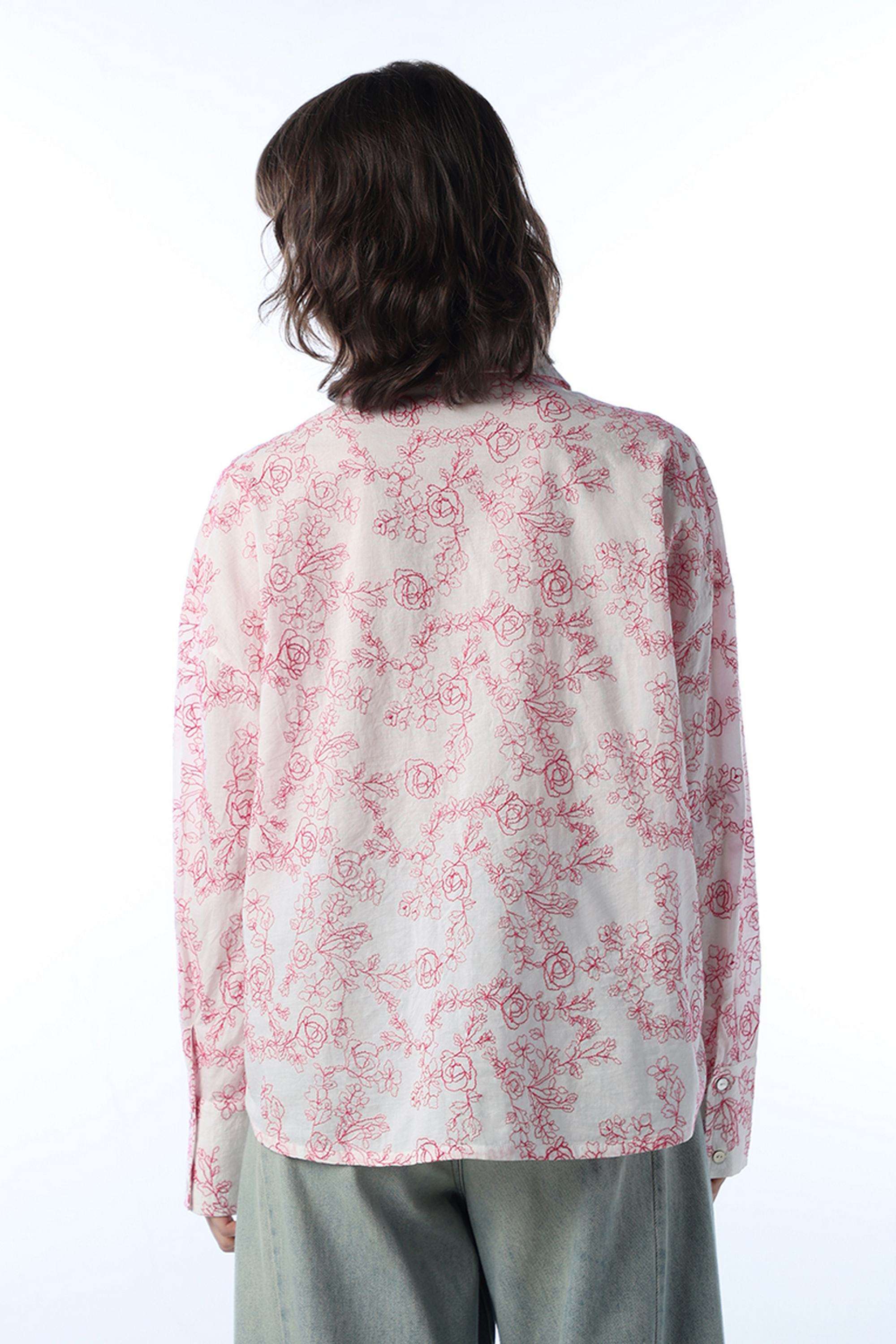 Embroidered-Spread-Collar-Cotton-Women-s-Casual-Wear-Shirt