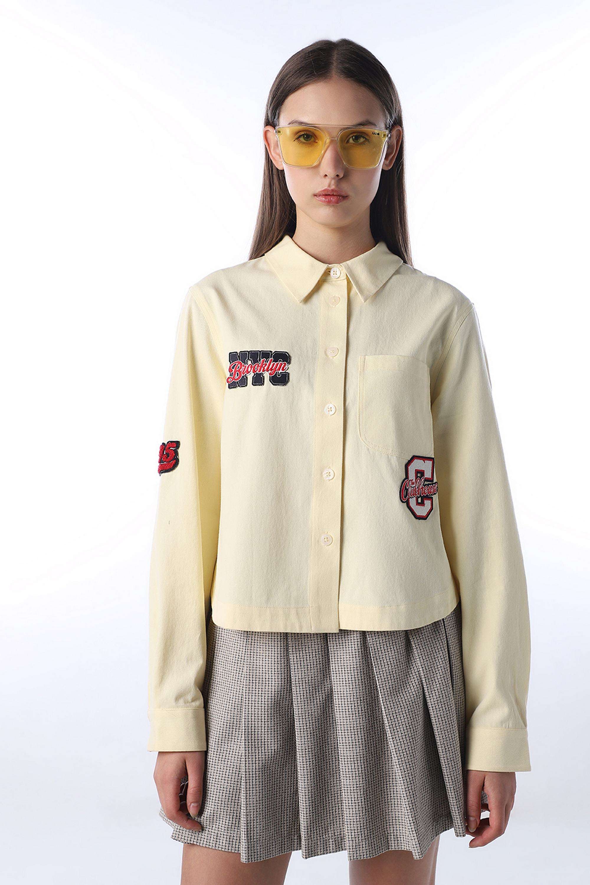 Typographic-Cotton-Collared-Women-s-Shirt