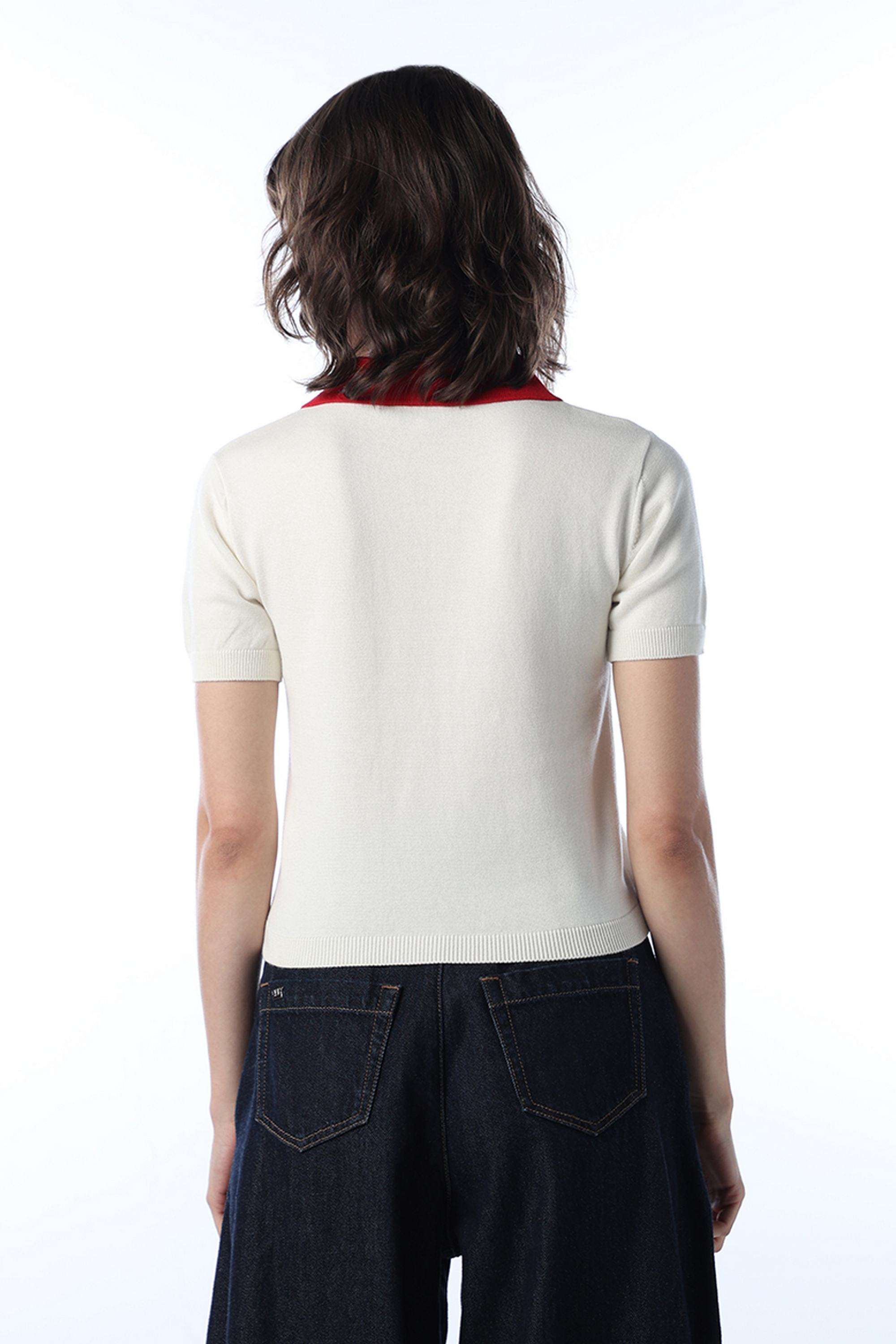 Typographic-Cotton-Collared-Women-s-T-Shirt