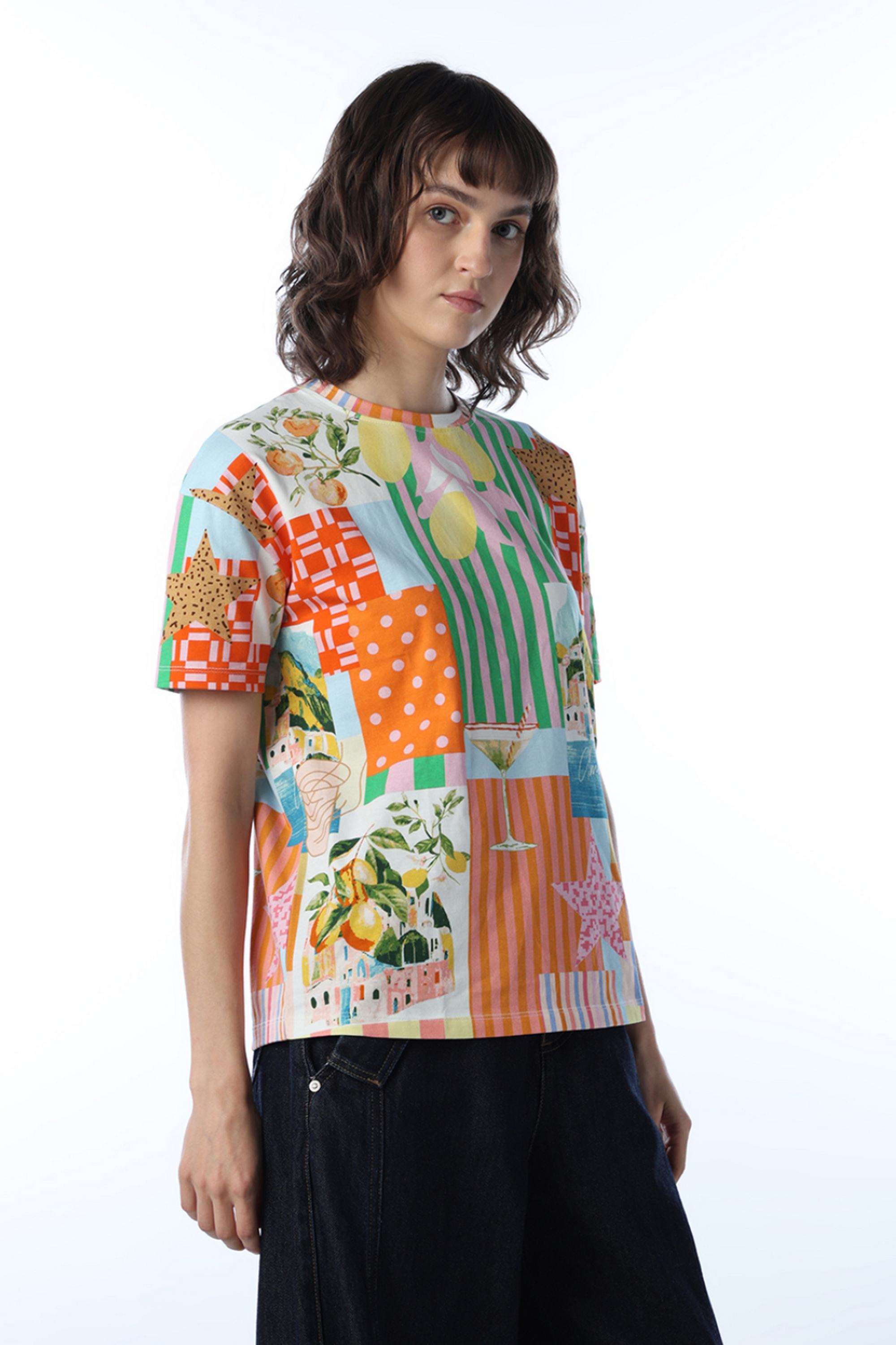 Abstract-Cotton-Round-Neck-Women-s-T-Shirt
