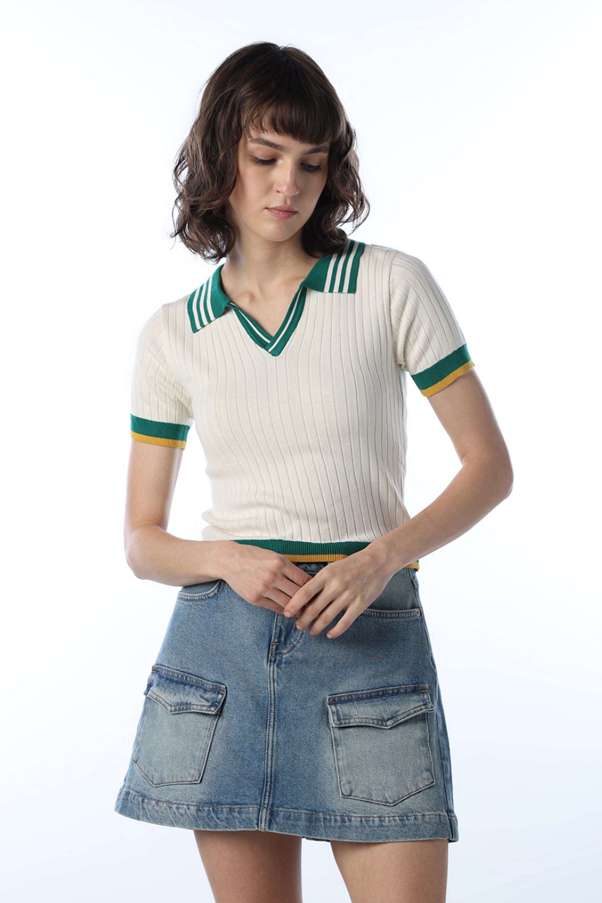 Solid-Viscose-Round-Neck-Women-s-T-Shirt