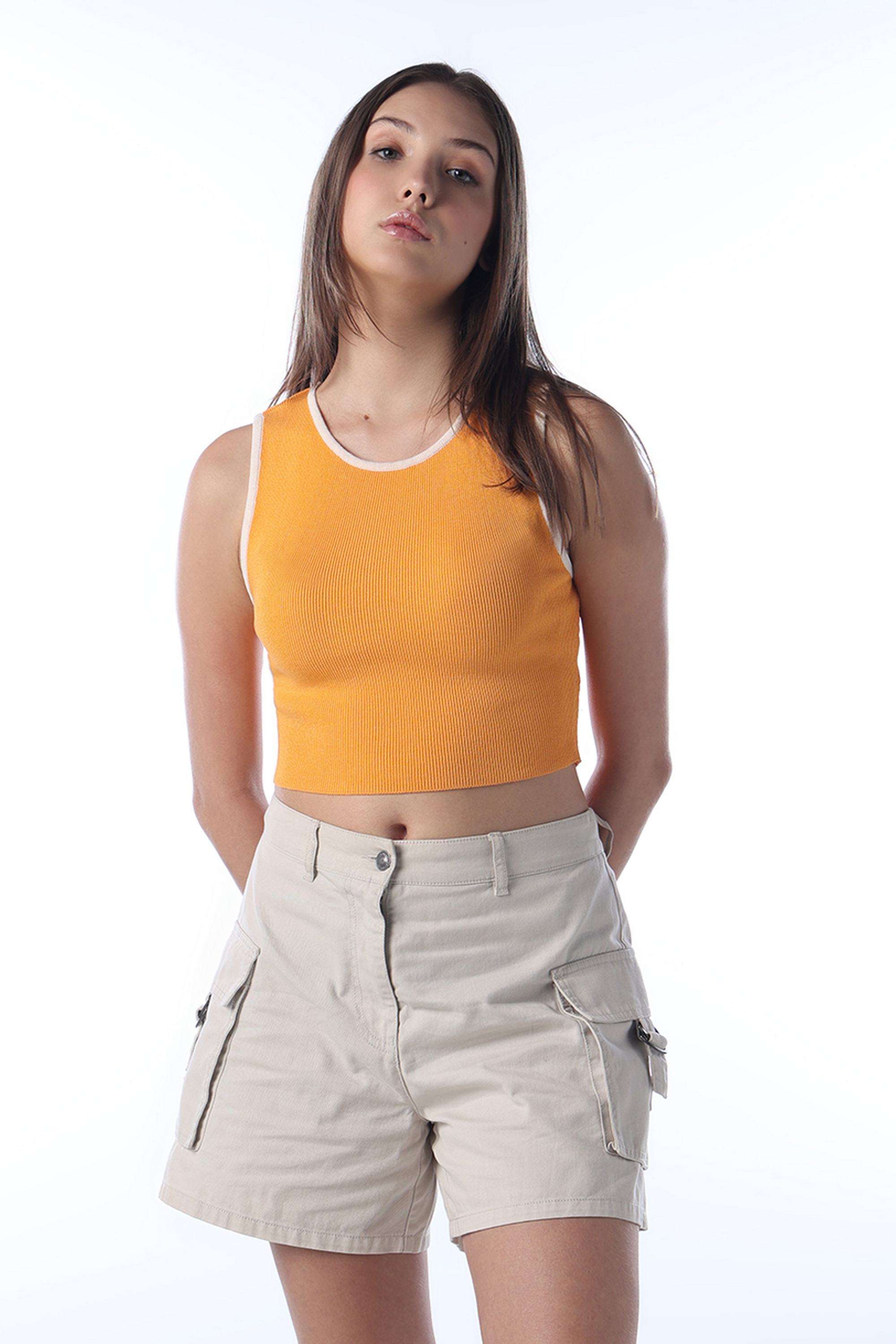 Solid-Viscose-Round-Neck-Women-s-Top