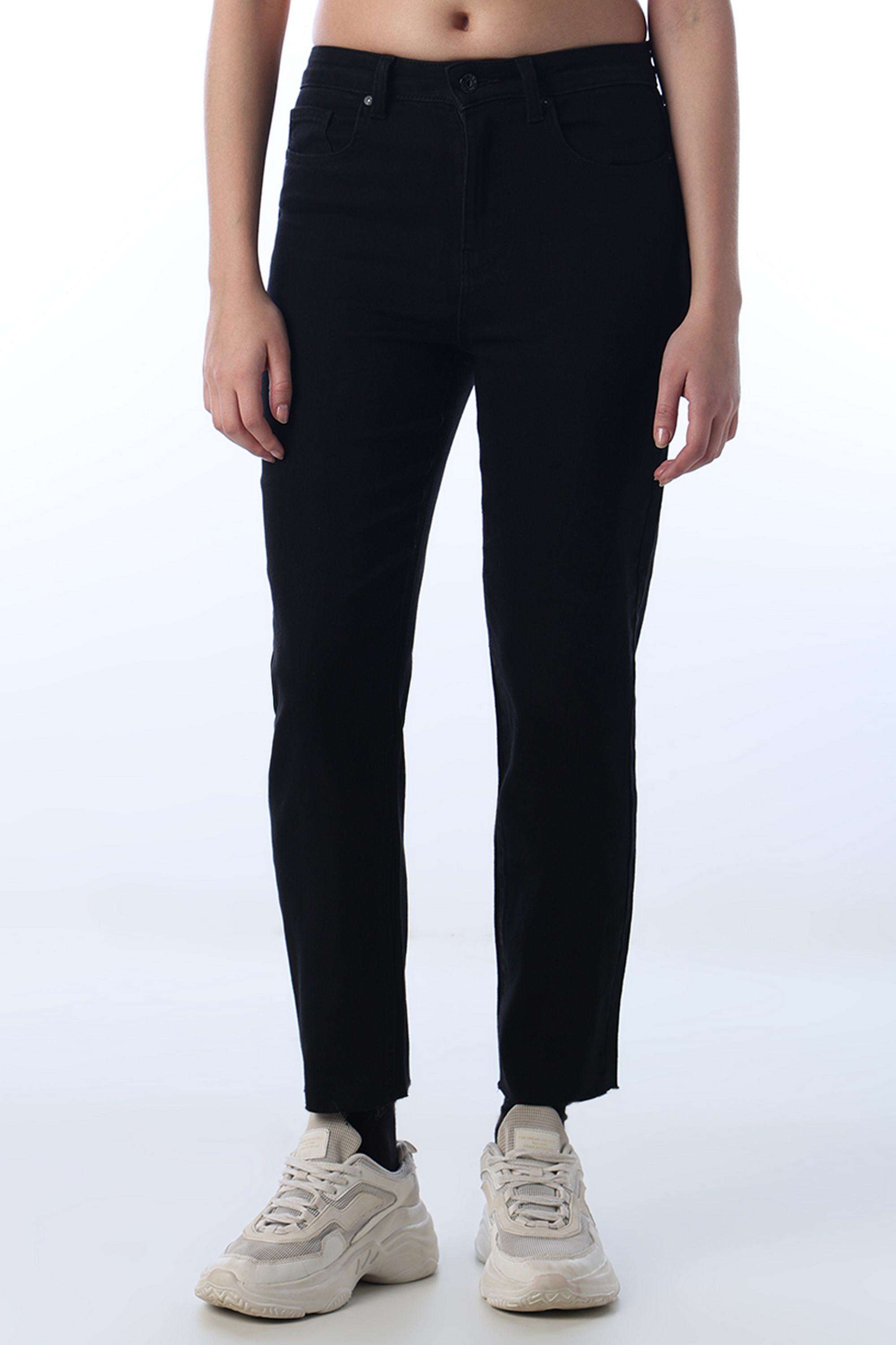 Solid-Straight-Fit-Cotton-Women-s-Casual-Wear-Jeans