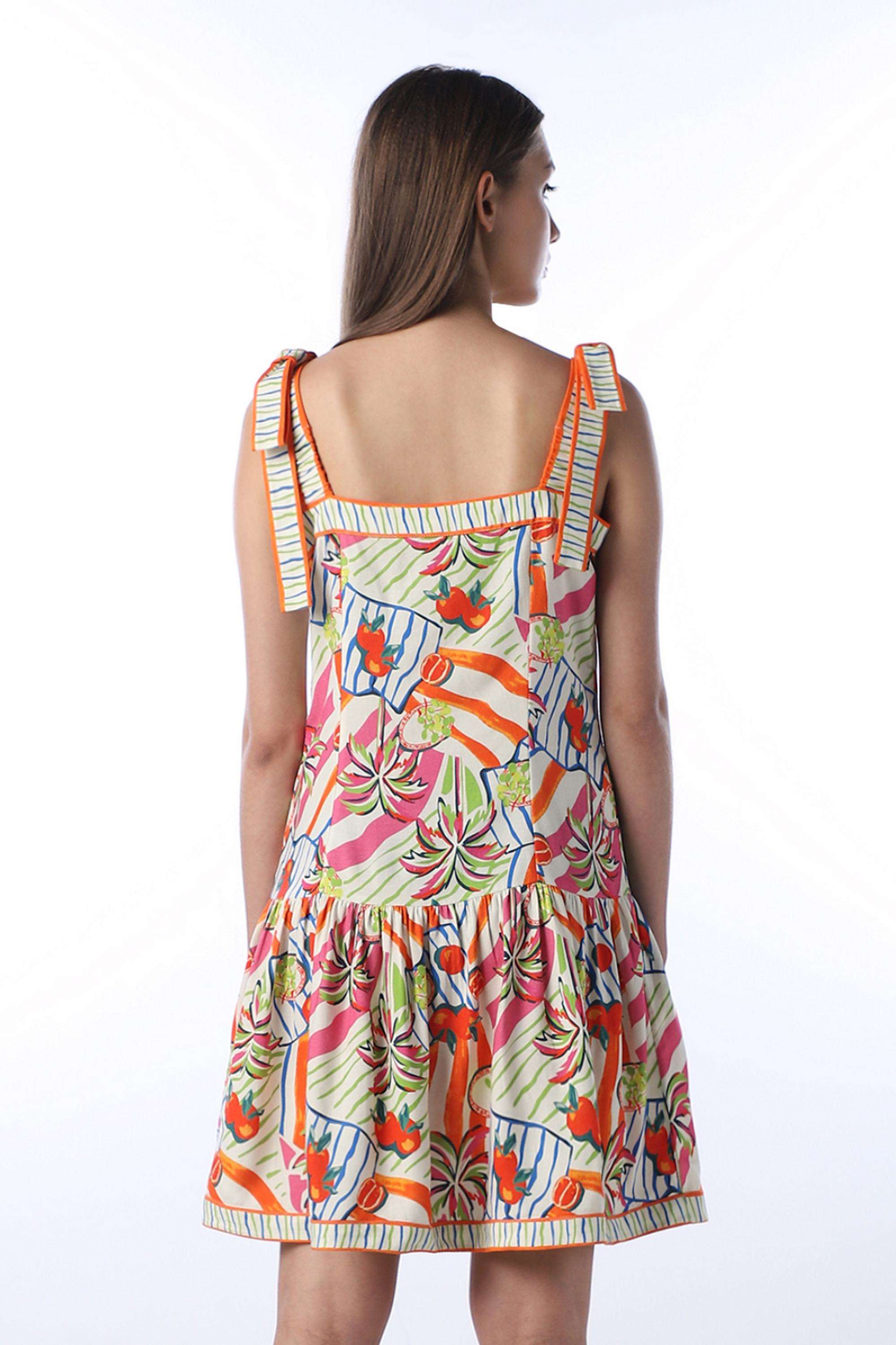 Abstract-Square-Neck-Rayon-Women-Dress