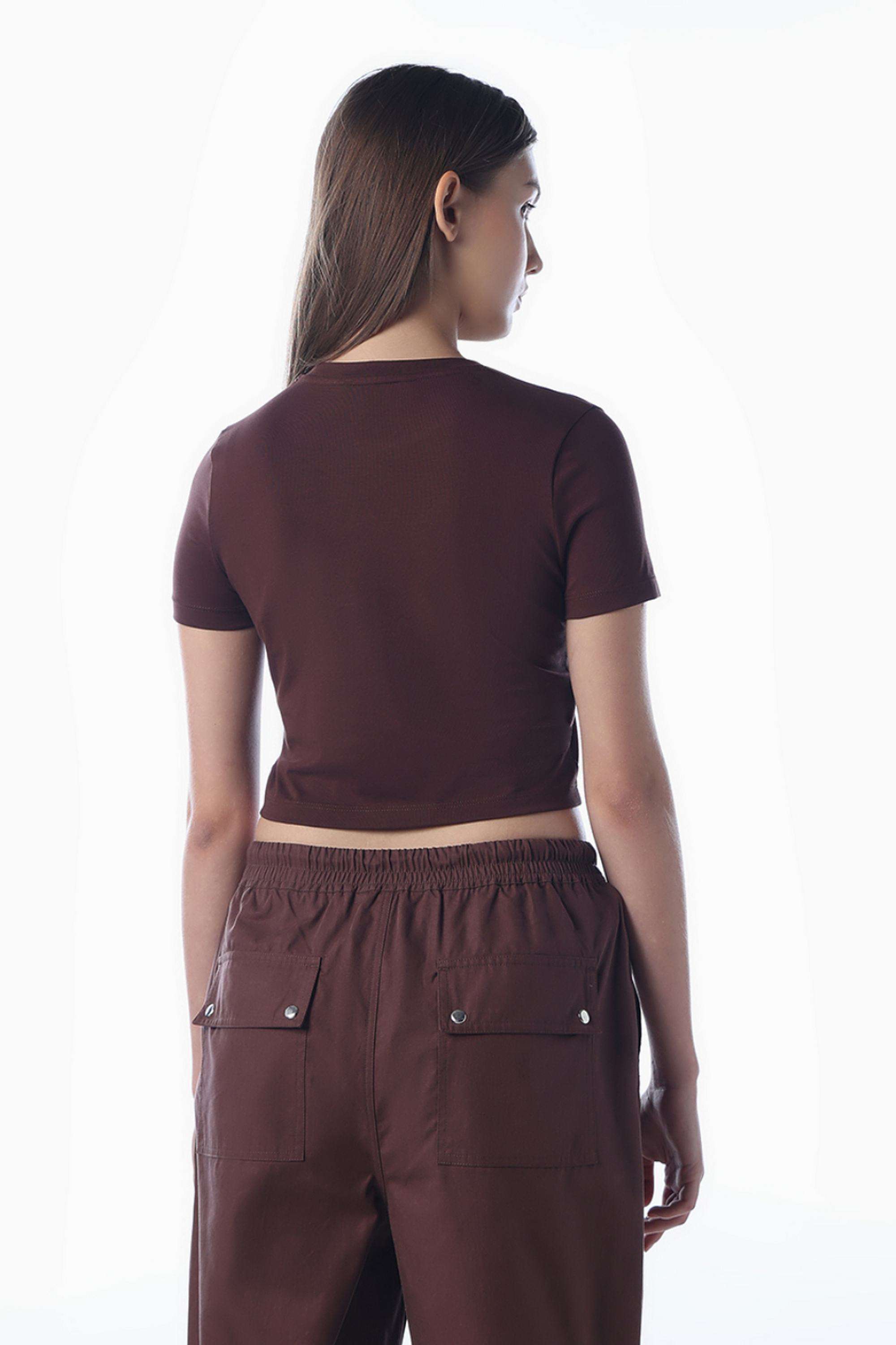 Solid-Cotton-Round-Neck-Women-s-T-Shirt